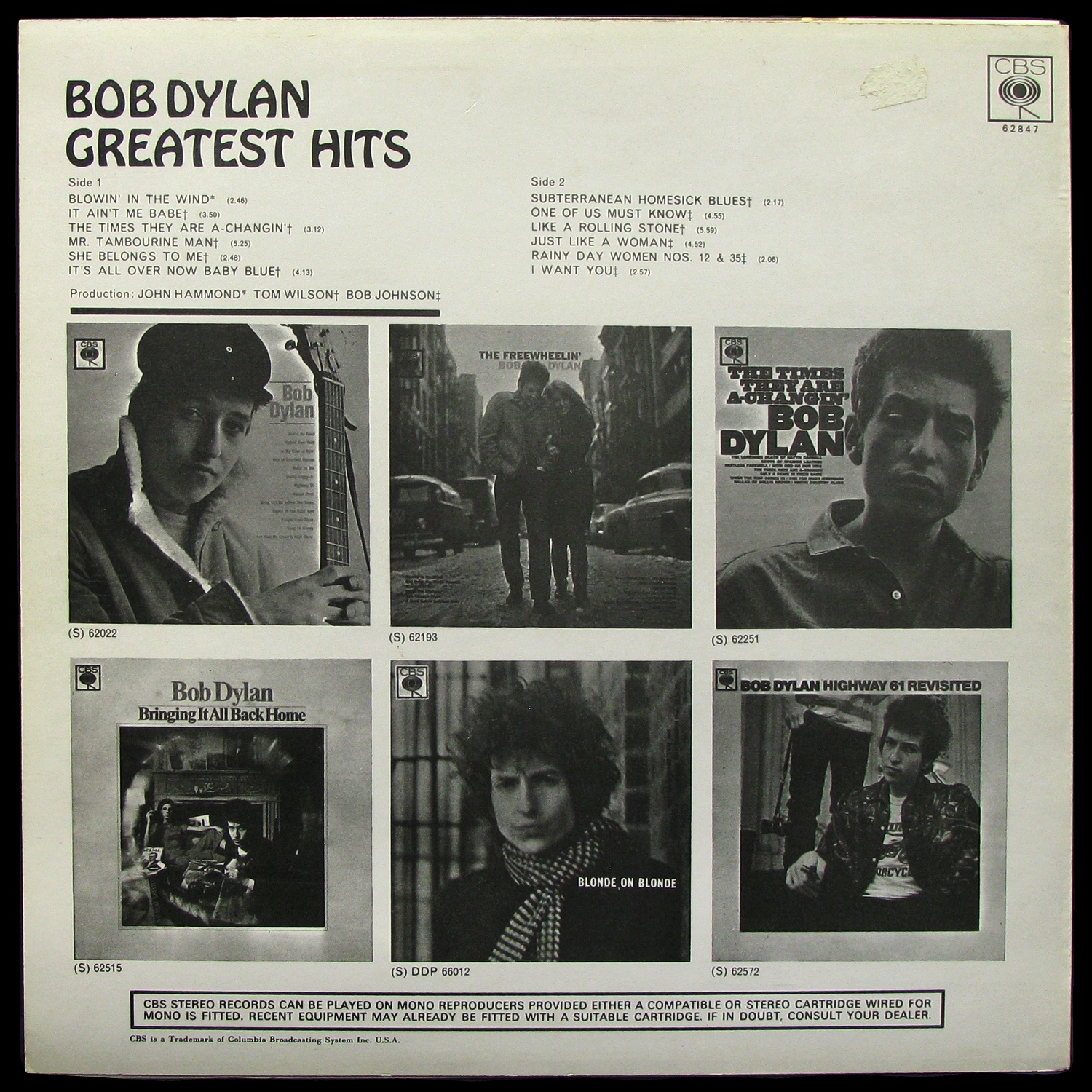 LP Bob Dylan — Greatest Hits фото 2