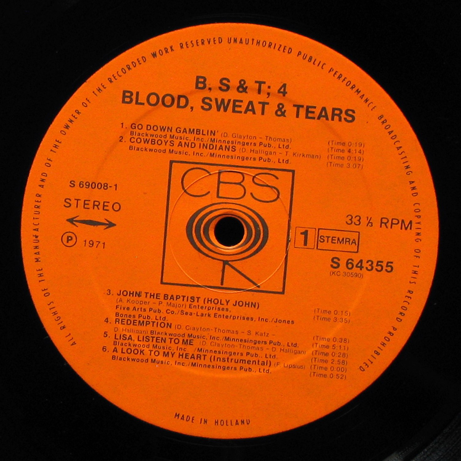 LP Blood, Sweet And Tears — B, S & T; 4 фото 2