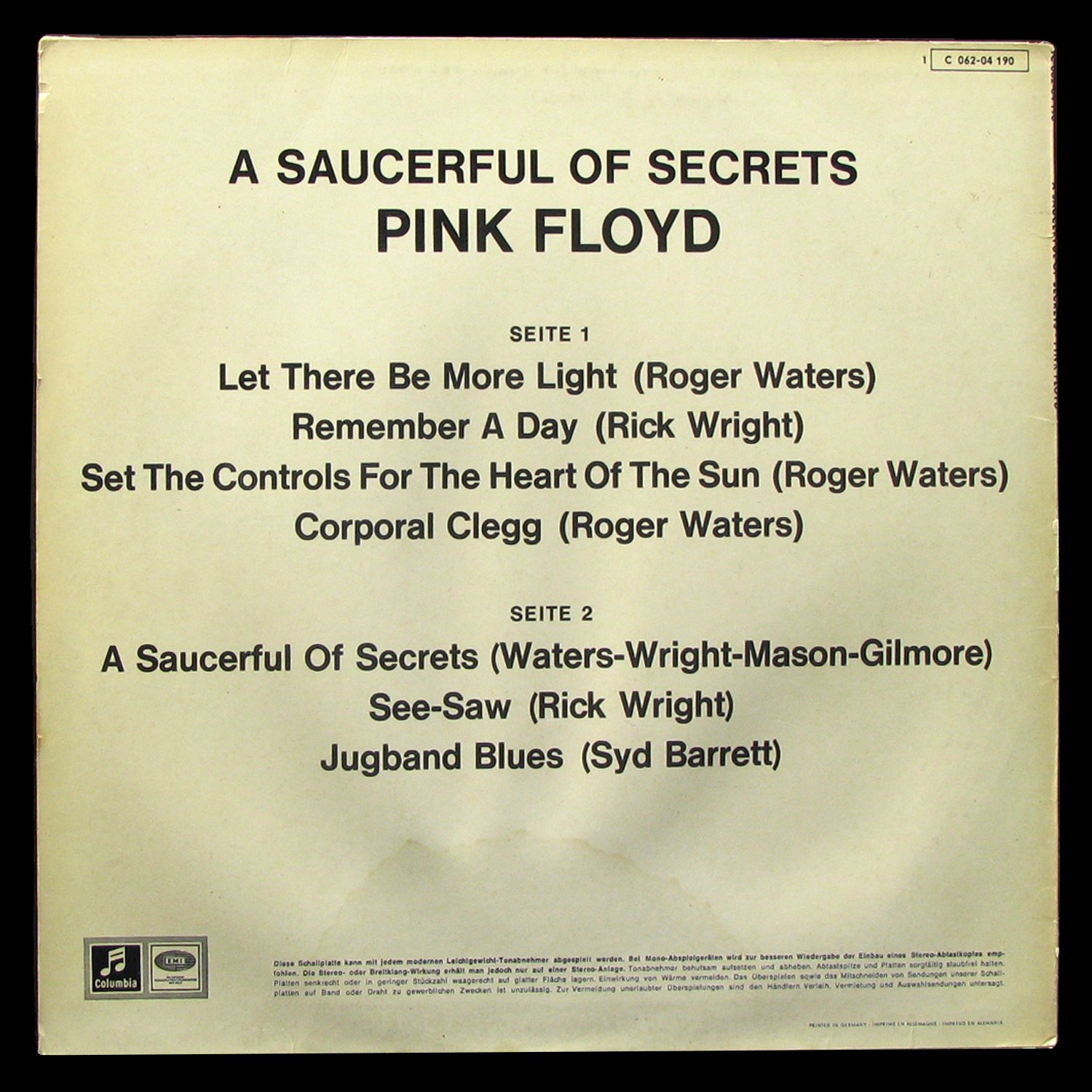 LP Pink Floyd — A Saucerful Of Secrets фото 2