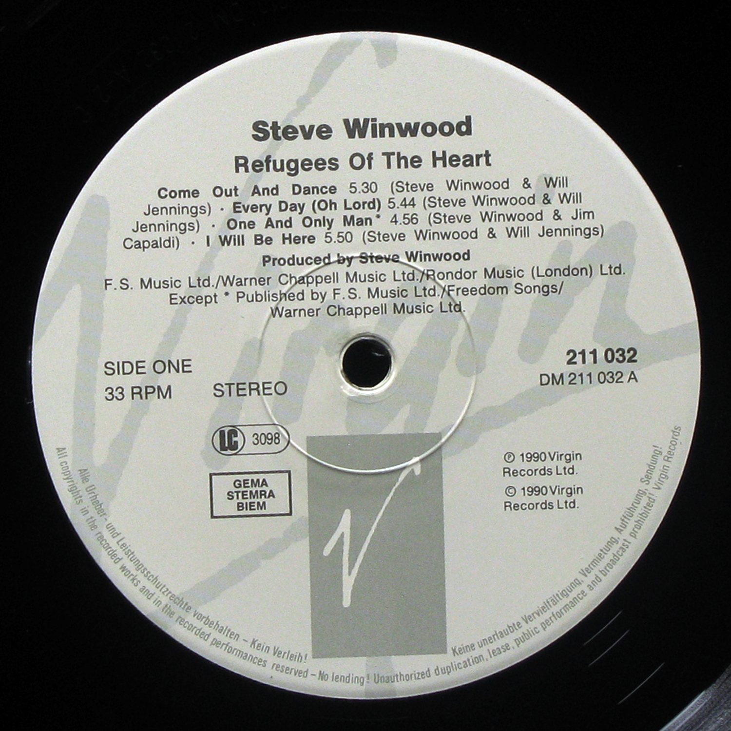 LP Steve Winwood — Refugees Of The Heart фото 3