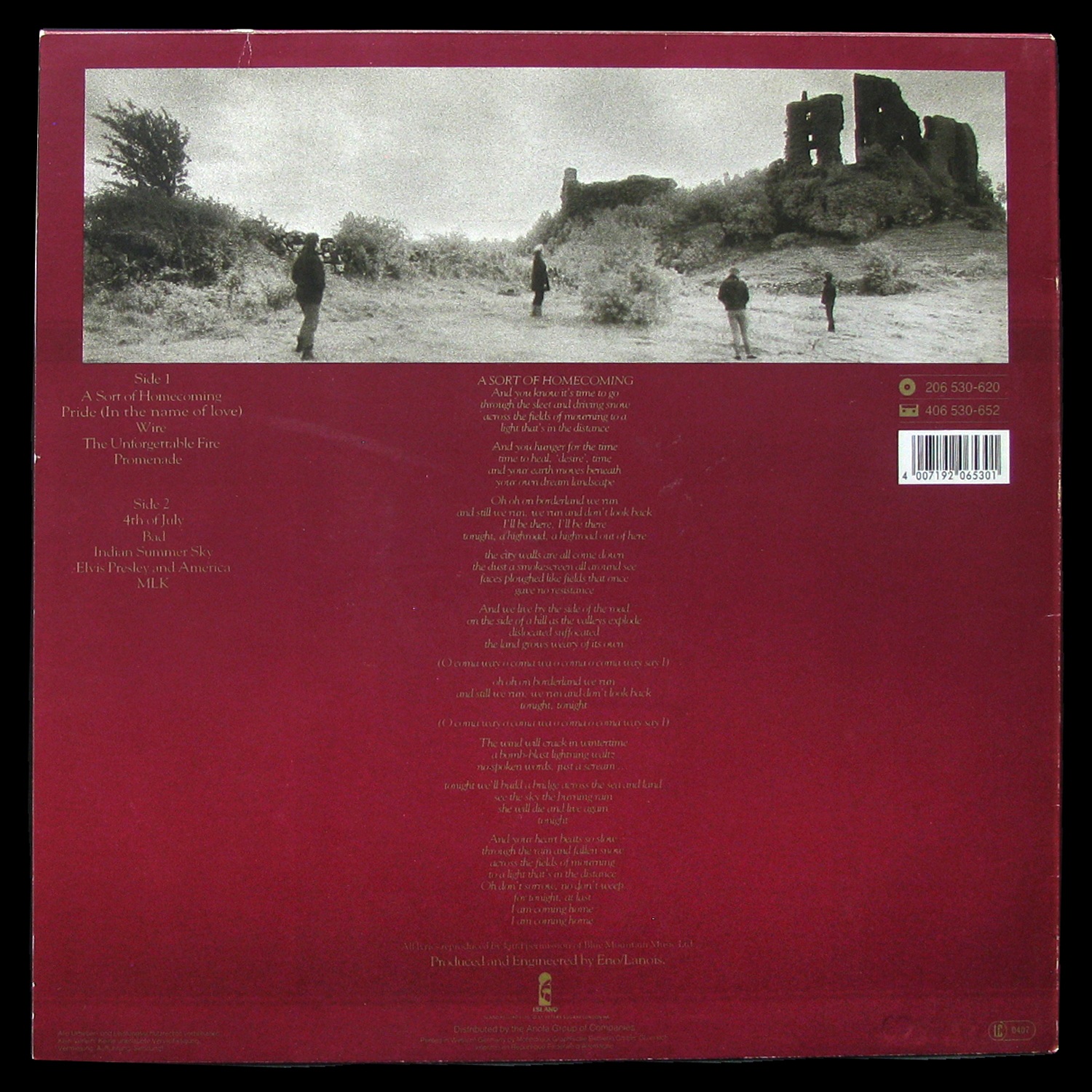 LP U2 — Unforgettable Fire фото 3