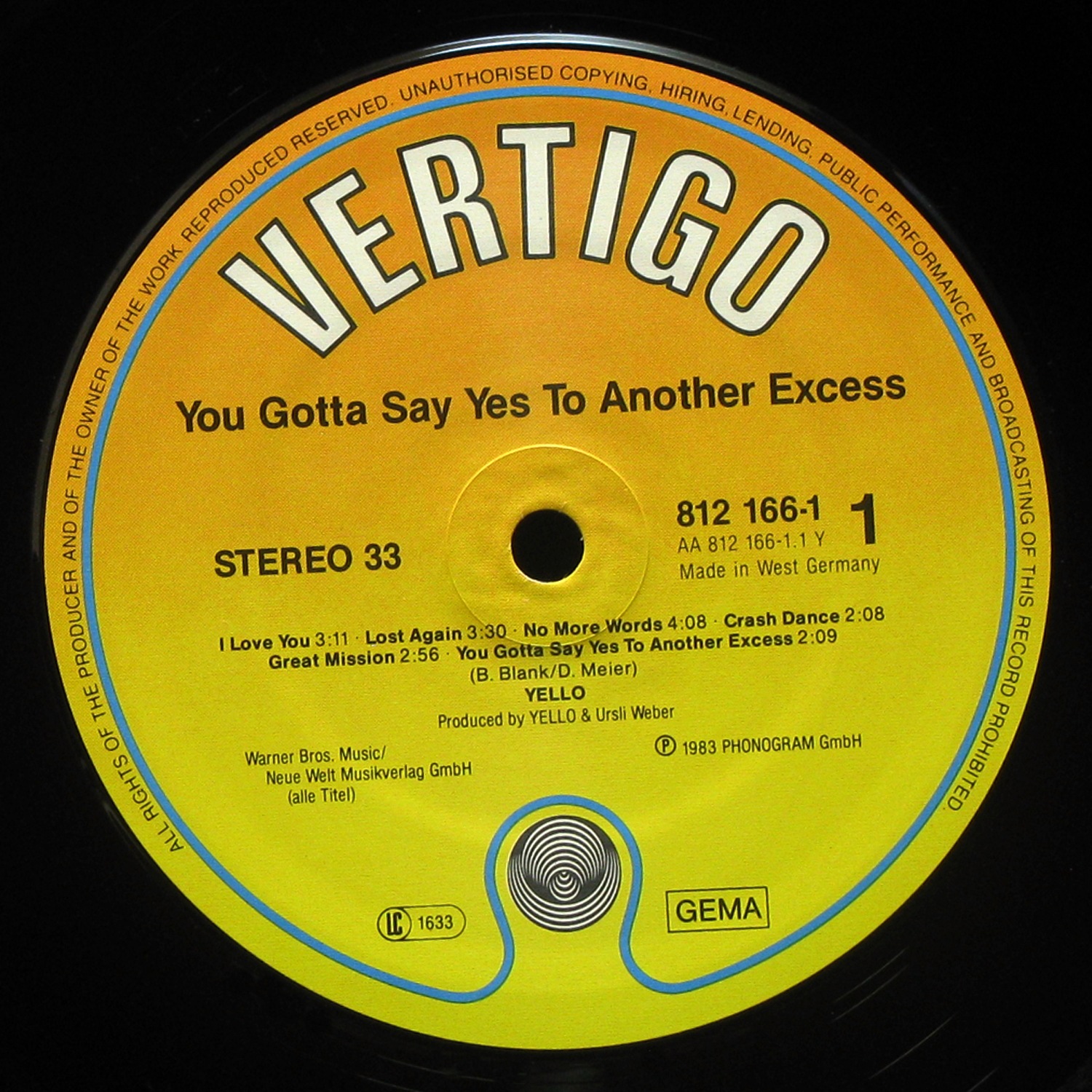 LP Yello — You Gotta Say Yes To Another Excess фото 3