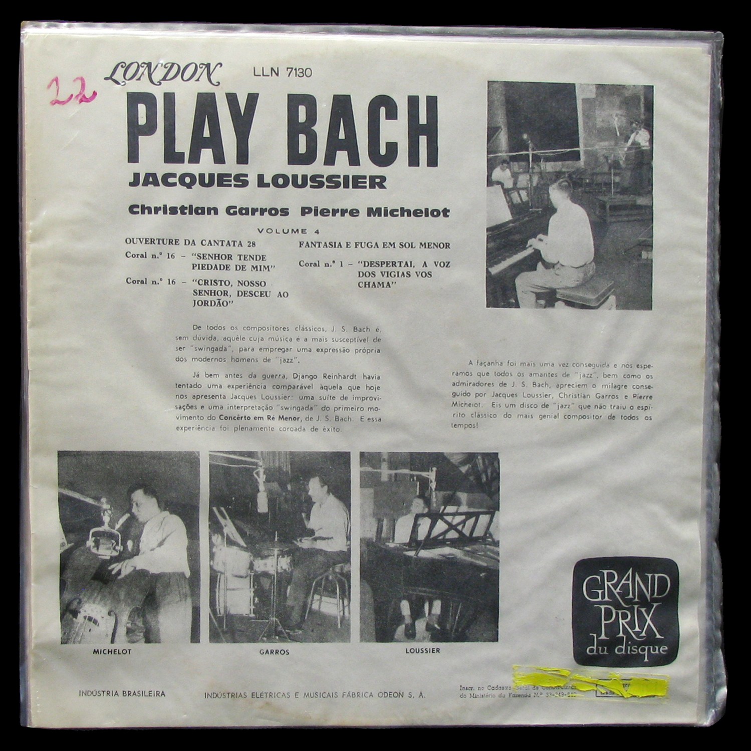 LP Jacques Loussier — Play Bach No. 4 фото 2