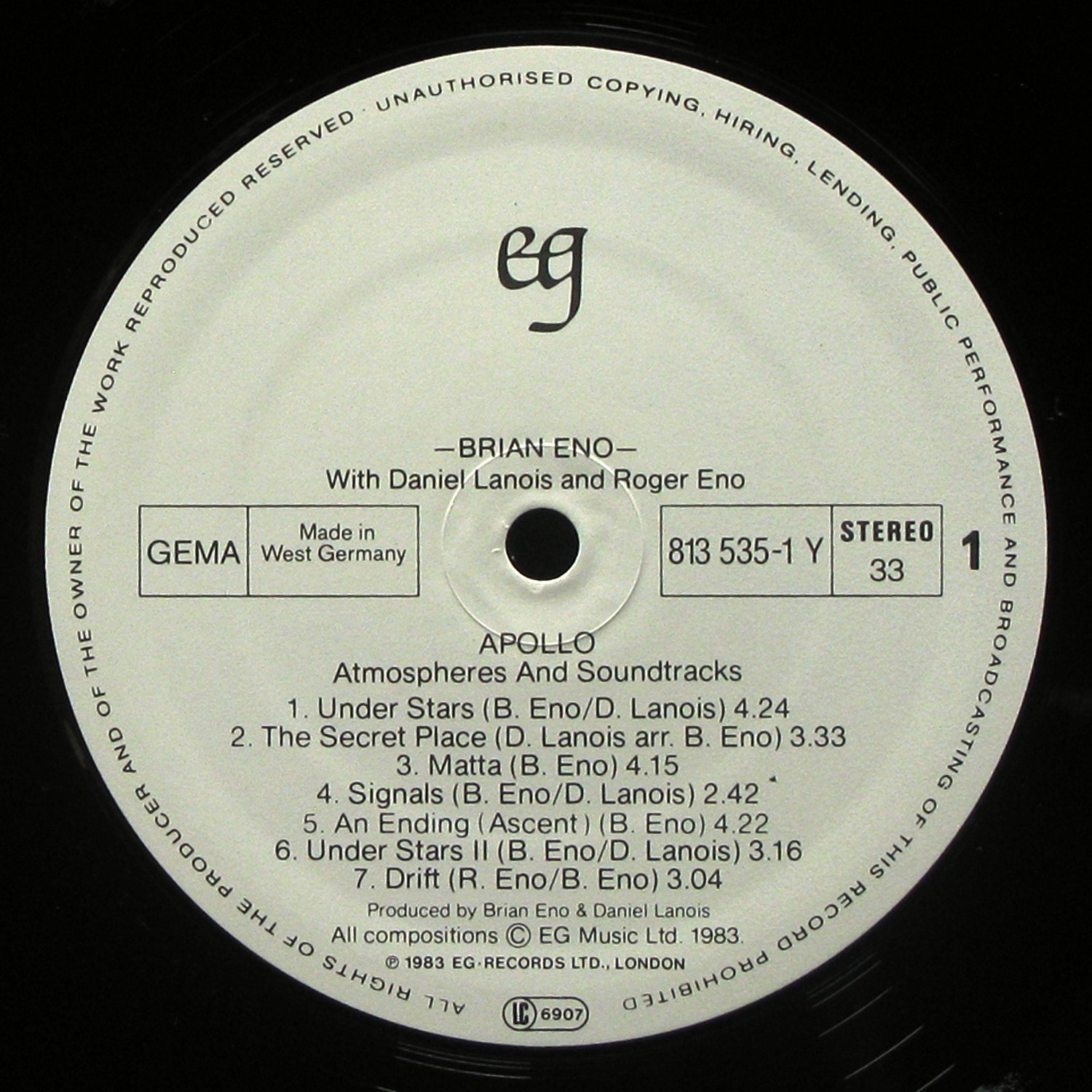 LP Brian Eno — Apollo - Atmospheres & Soundtracks фото 3