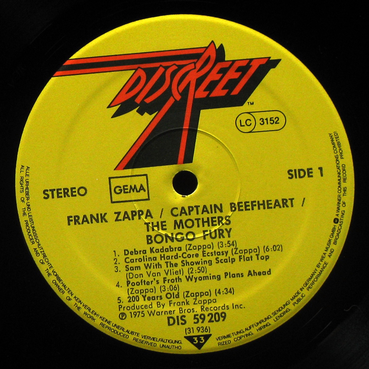 LP Frank Zappa — Bongo Fury фото 3