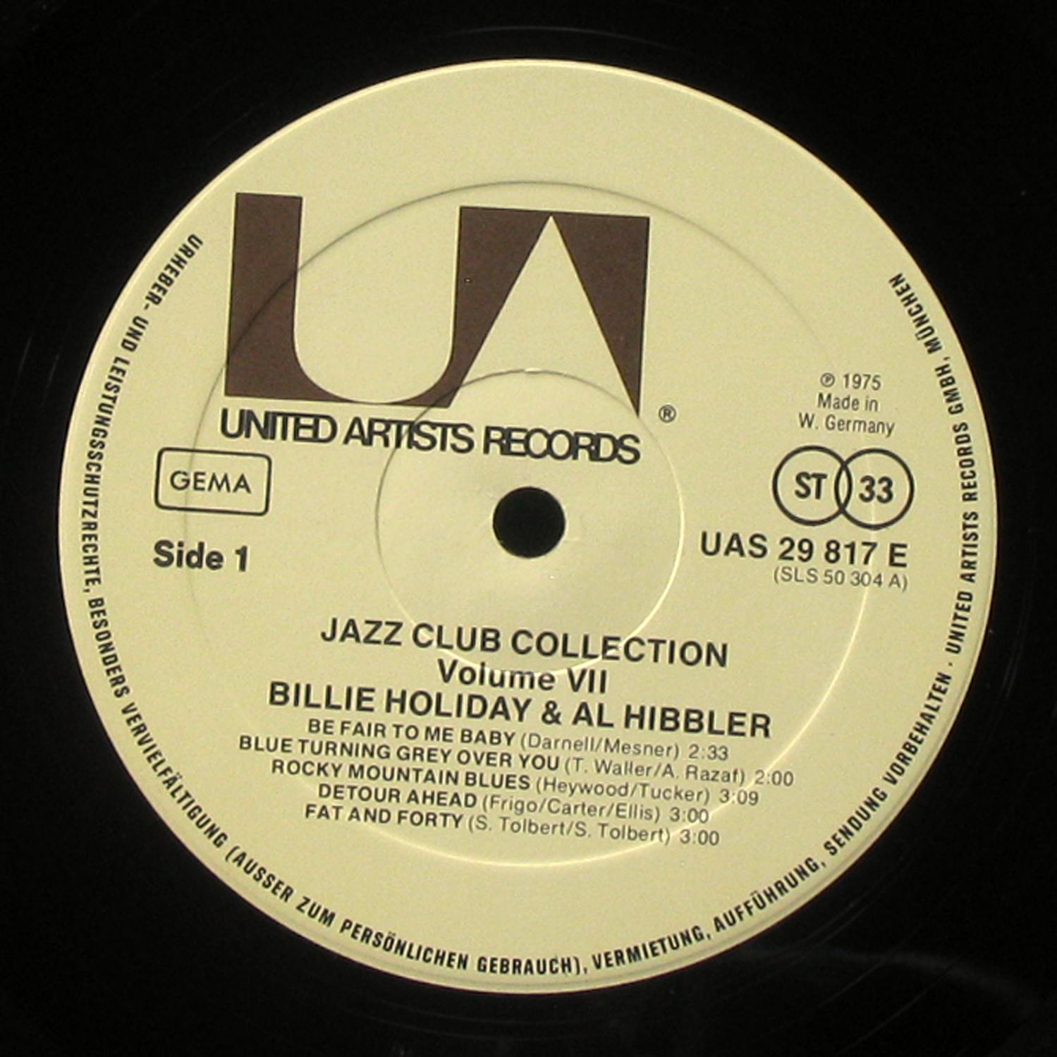 LP Billie Holiday — Jazz Club Collection Vol 7 фото 3