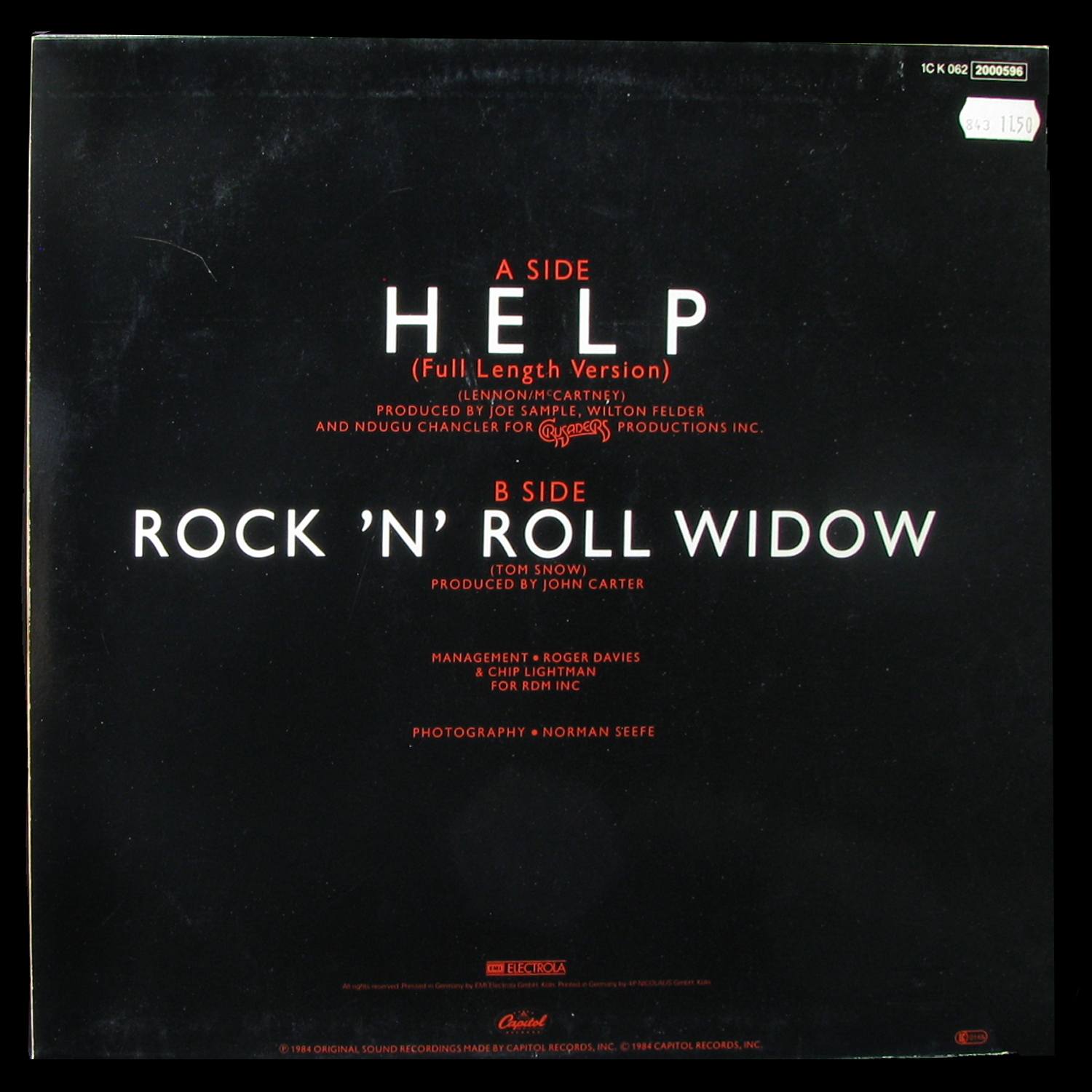 LP Tina Turner — Help (Full Length Version) (maxi) фото 2