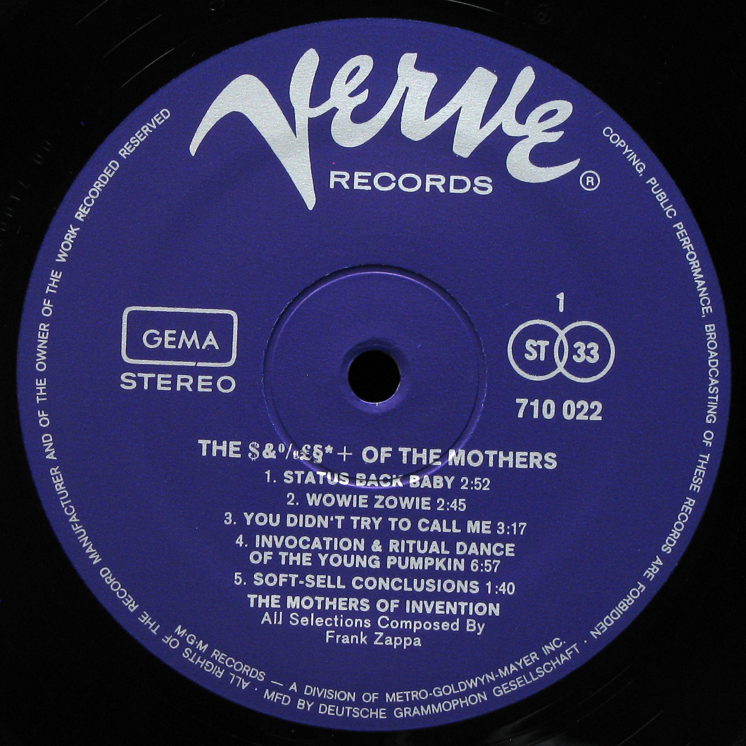 LP Mothers of Invention — **** Of The Mothers фото 3