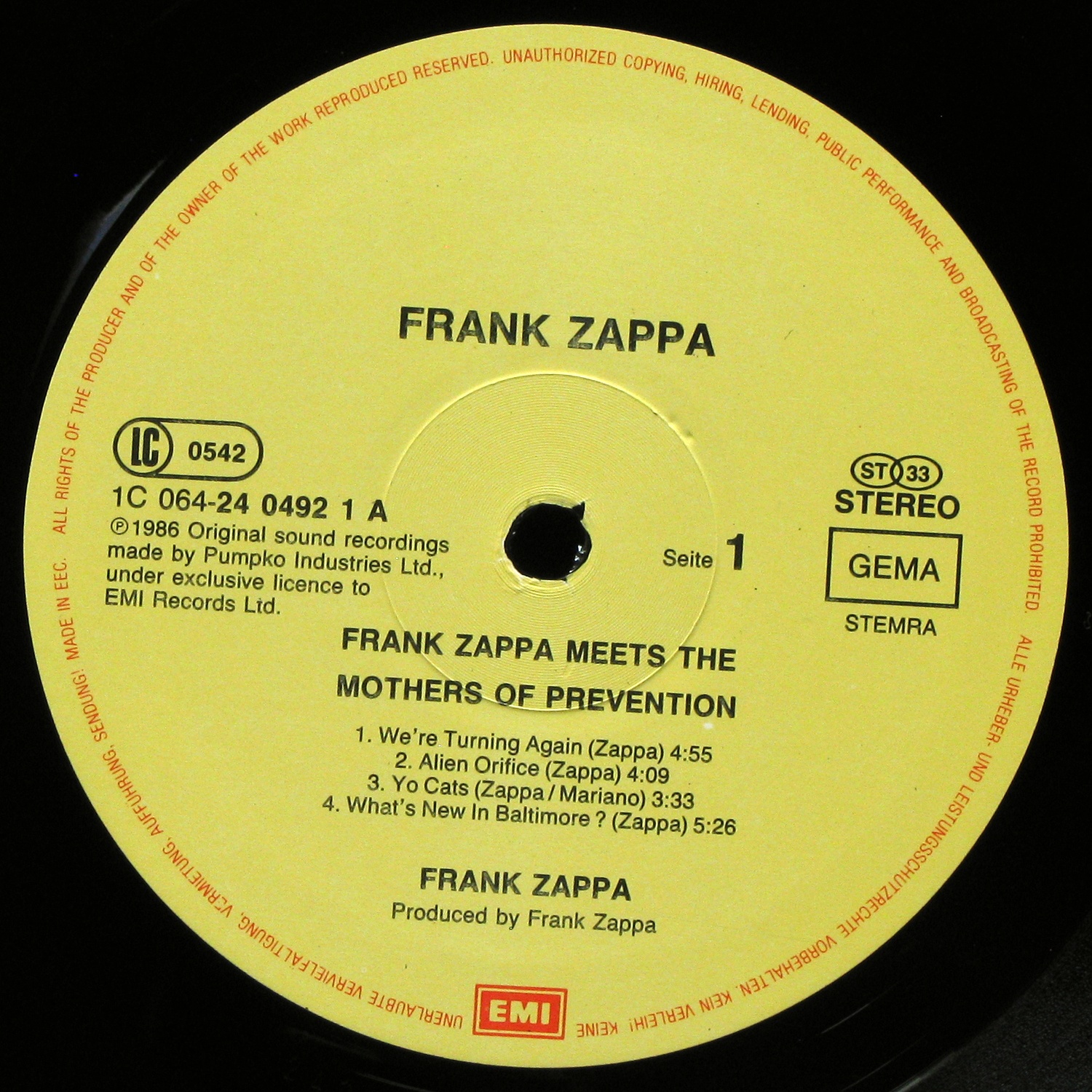 LP Frank Zappa — Meets The Mothers Of Prevention фото 3