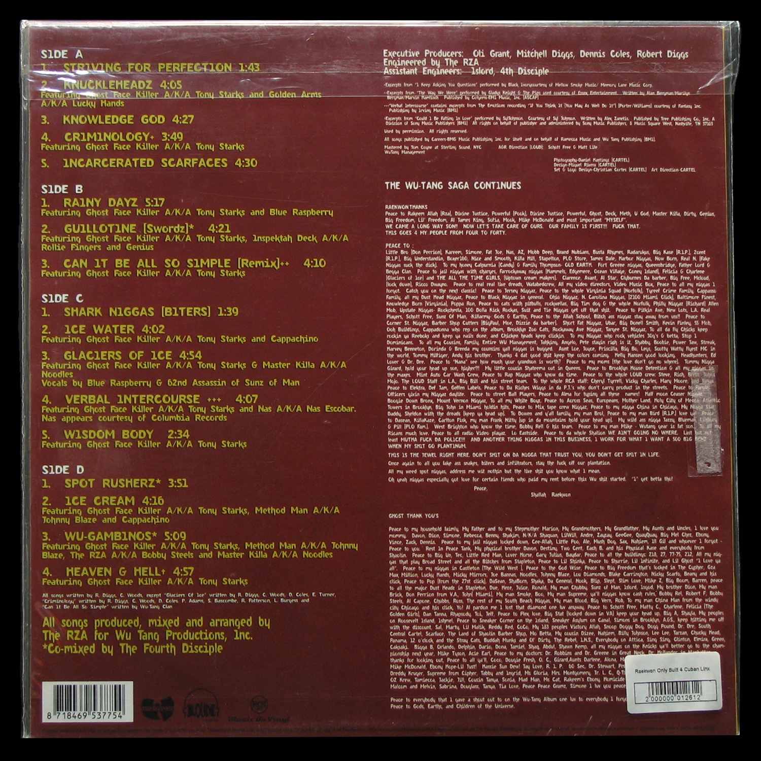 LP Chef Raekwon — Only Built 4 Cuban Linx... (2LP) фото 2