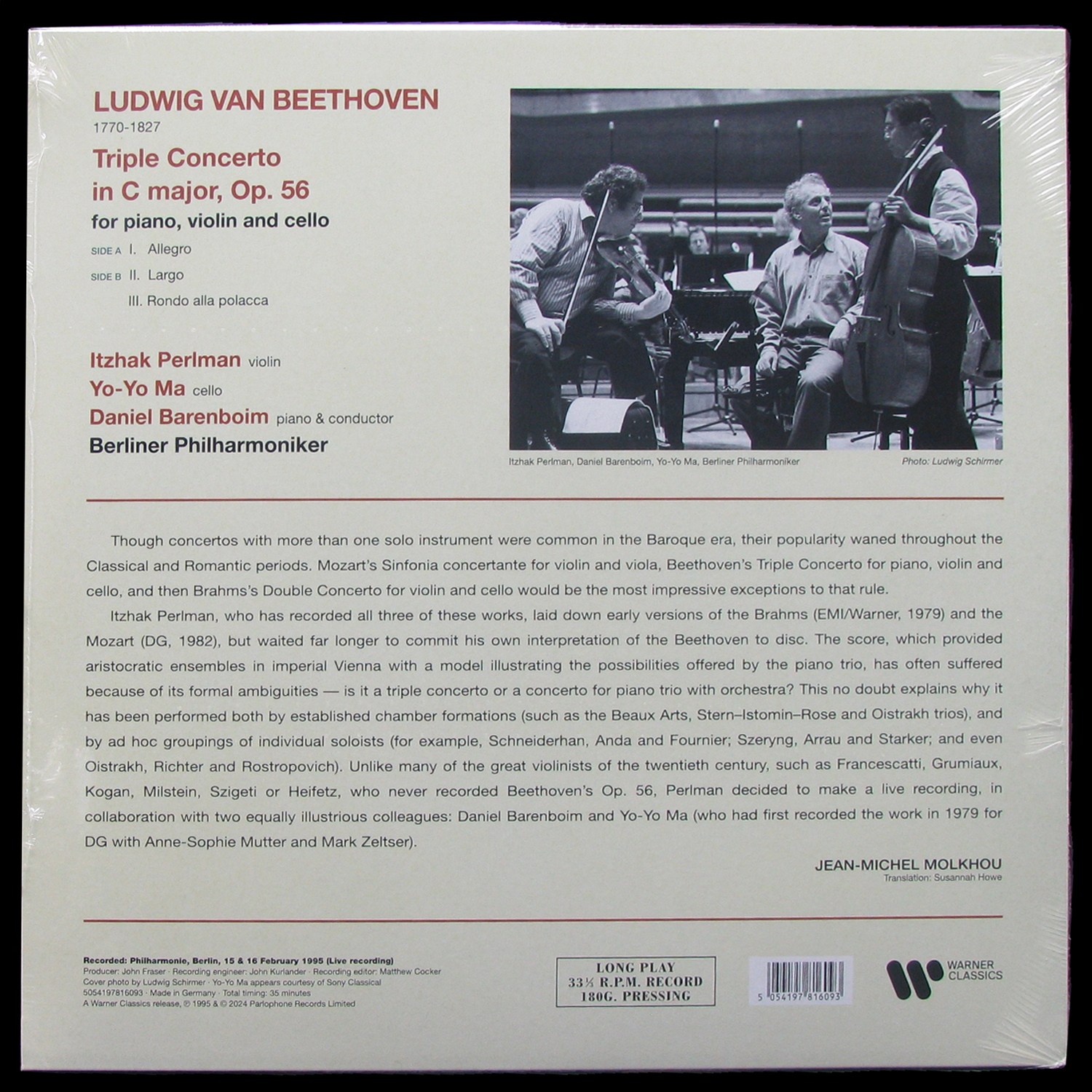 LP Itzhak Perlman — Beethoven Triple Concerto = Tripelkonzert фото 2