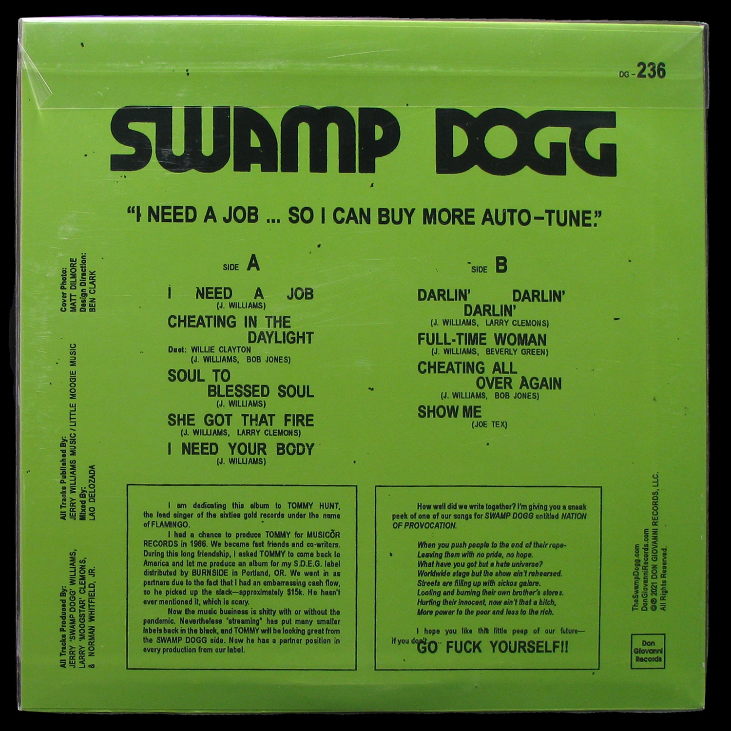 LP Swamp Dogg — I Need A Job ... So I Can Buy More Auto-Tune фото 2