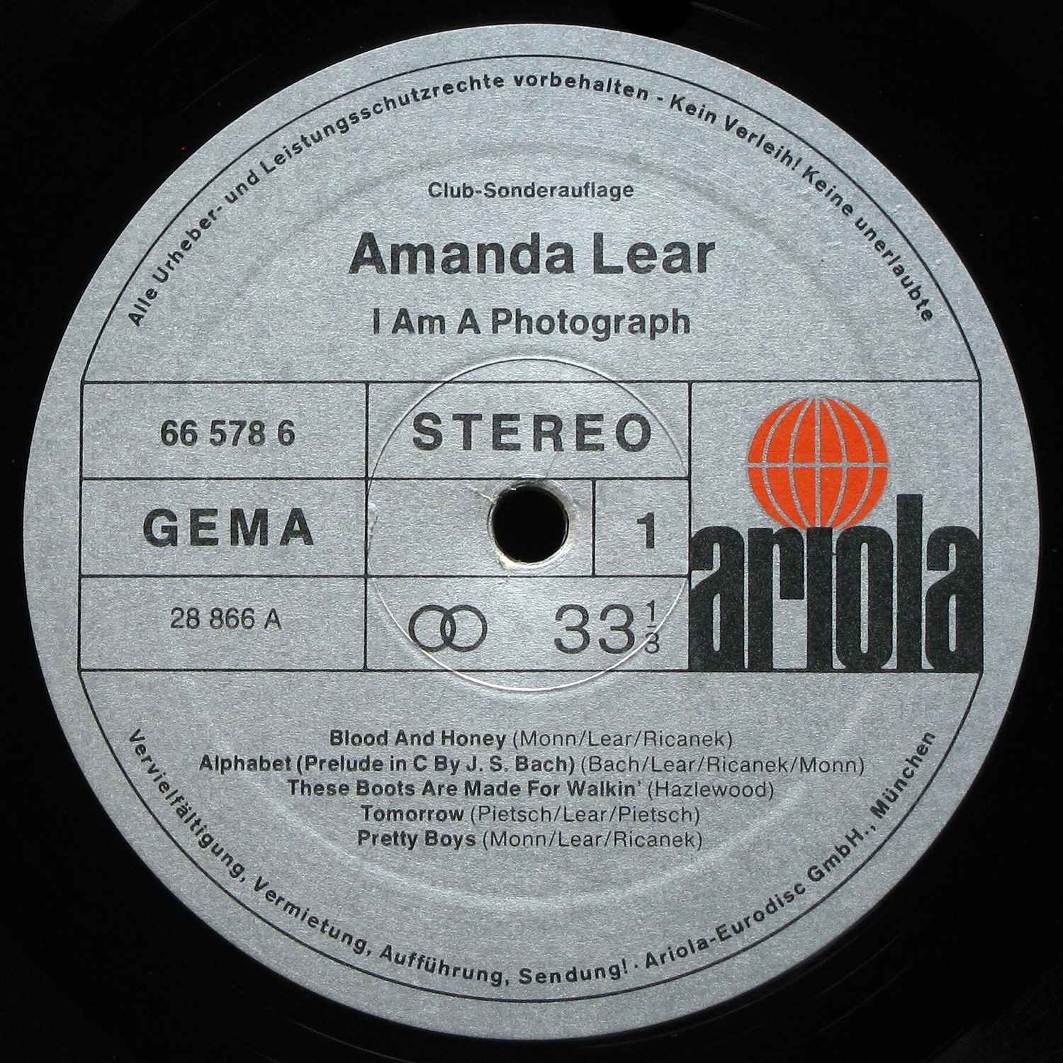 LP Amanda Lear — I Am A Photograph (club edition) фото 3