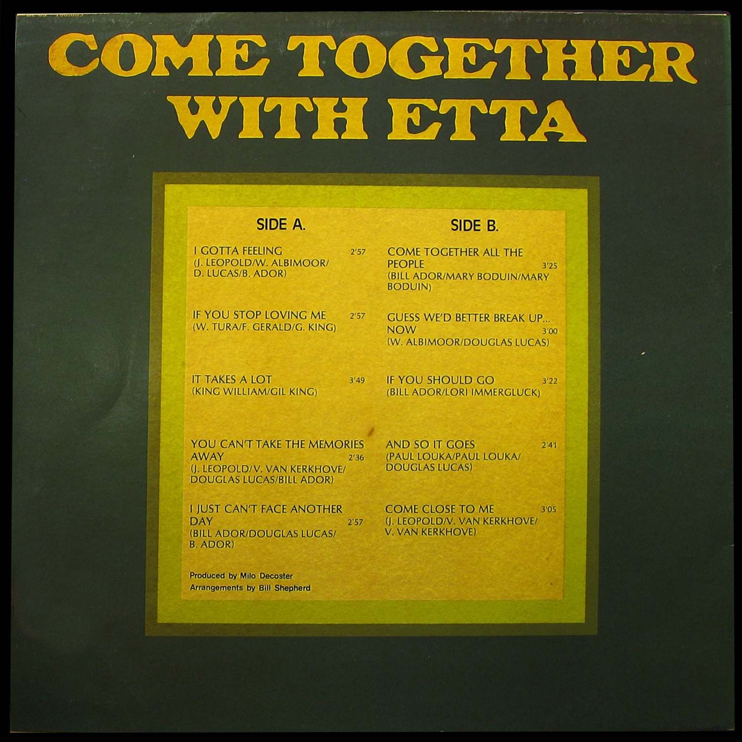 LP Etta Cameron — Come Together With Etta фото 2