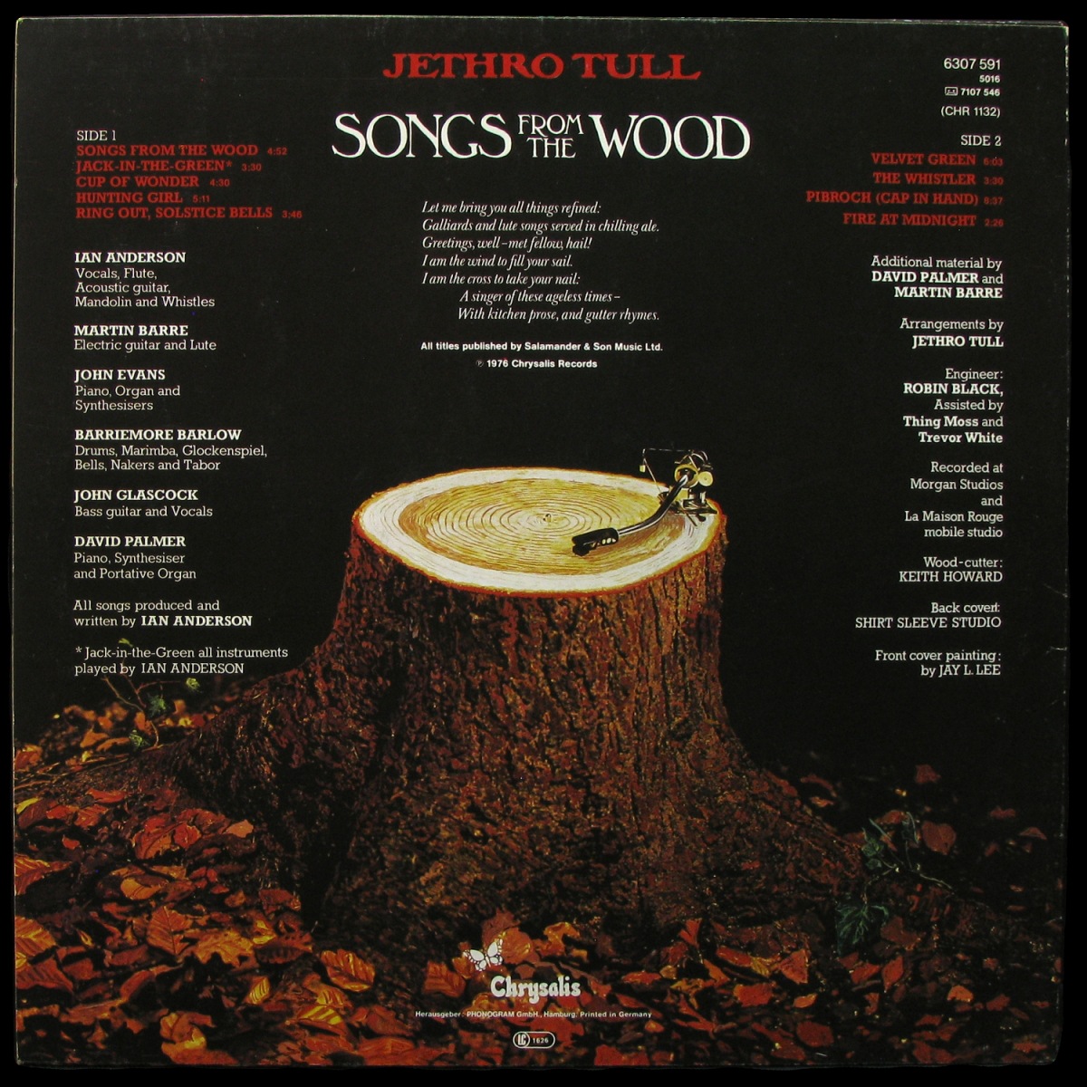 LP Jethro Tull — Songs From The Wood фото 2