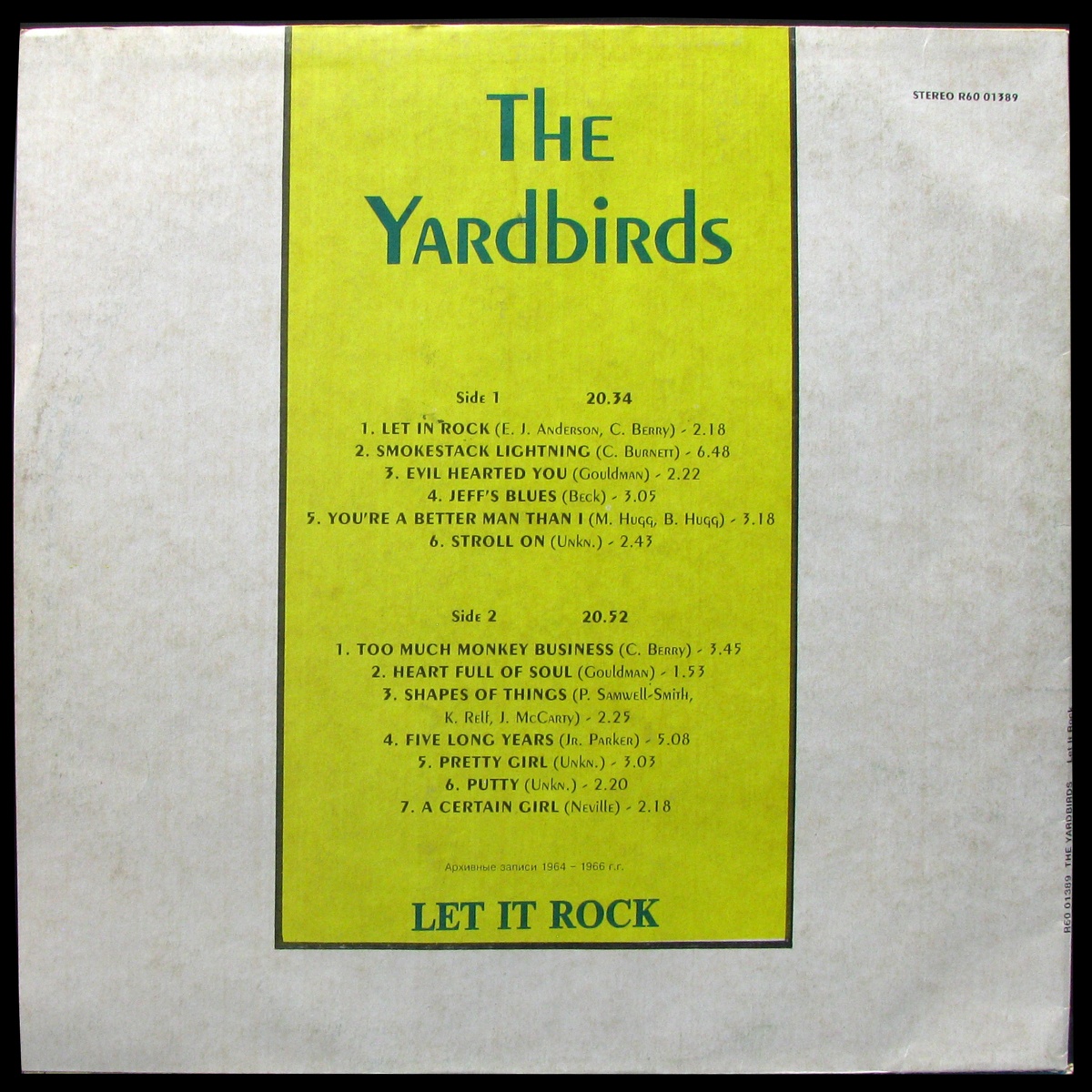 LP Yardbirds — Let It Rock фото 2