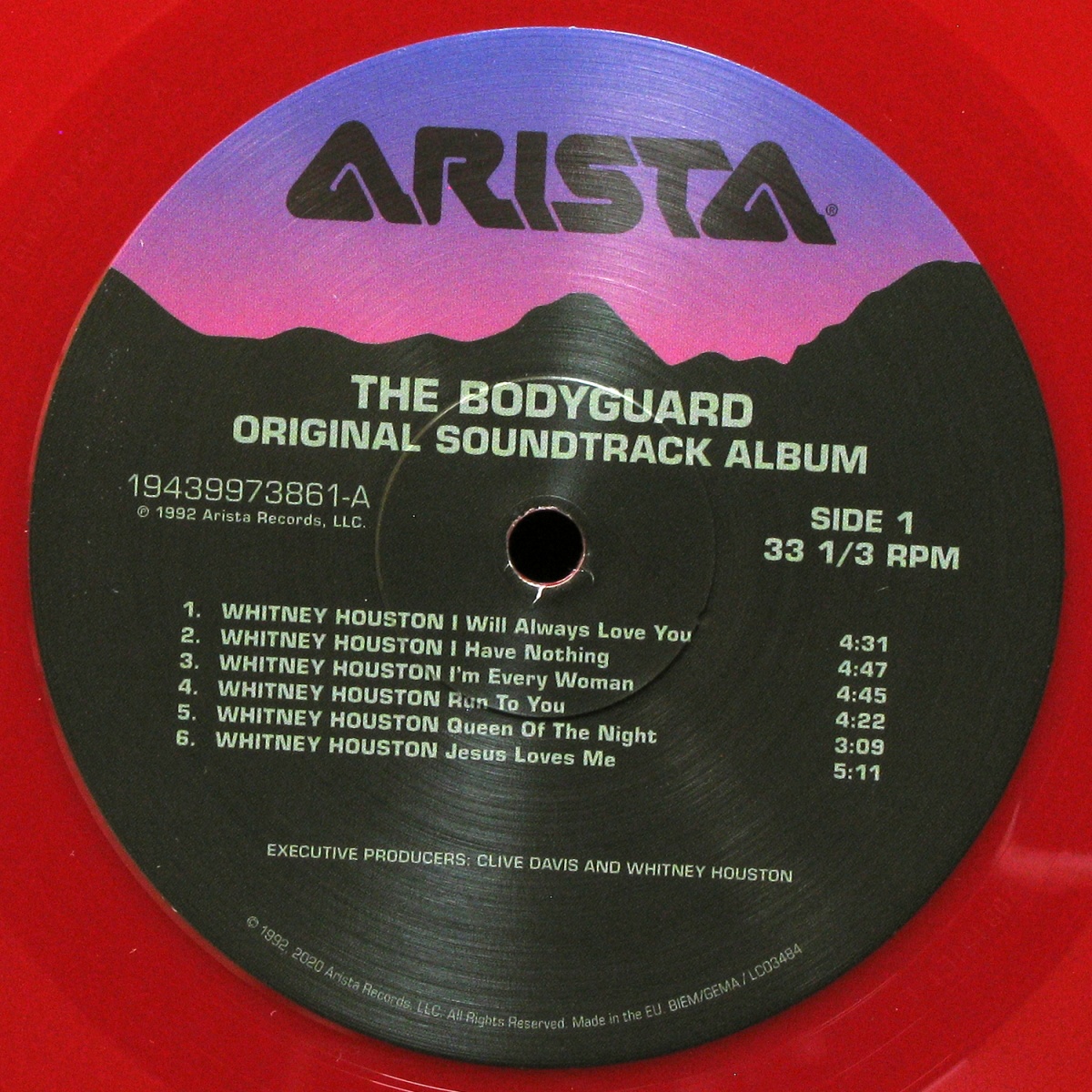 LP Whitney Houston — Bodyguard (Original Soundtrack Album) (coloured vinyl) фото 3