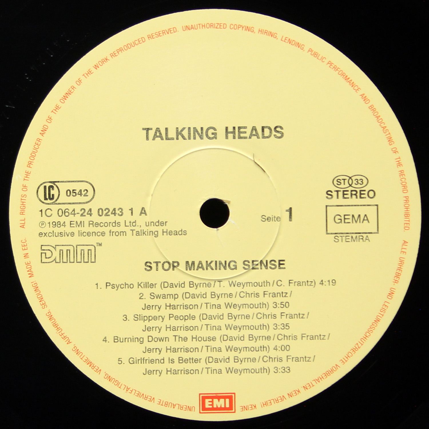 LP Talking Heads — Stop Making Sense (+ book) фото 3