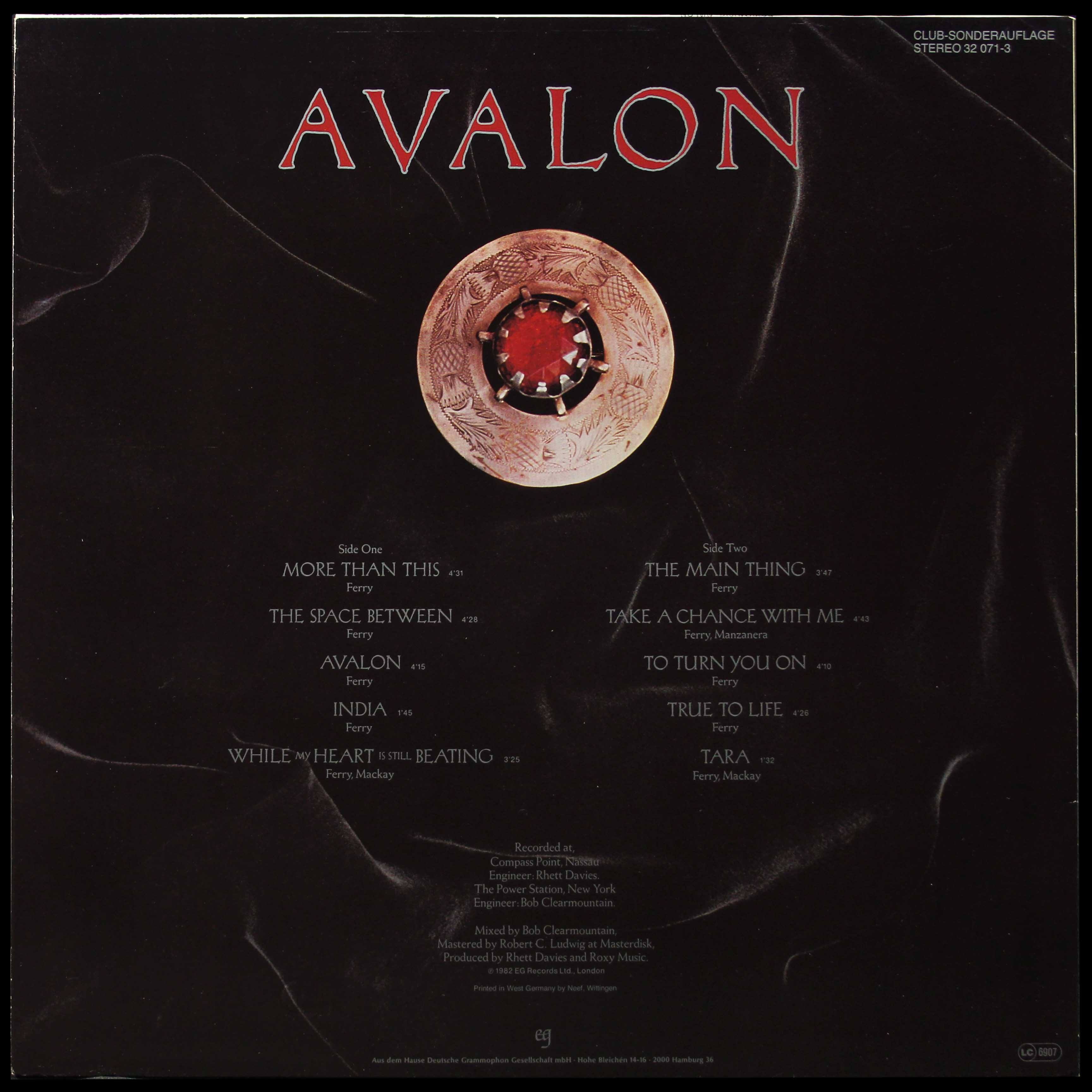 LP Roxy Music — Avalon (club edition) фото 3