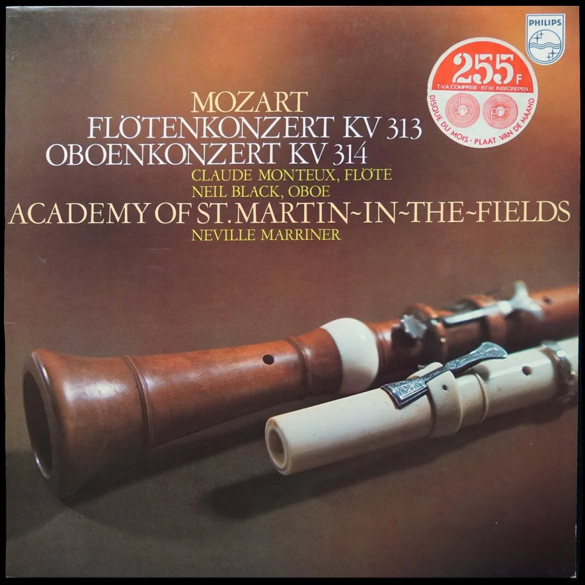 LP Neville Marriner — Mozart: Flotenkonzert KV 313, Oboenkonzert KV 314 фото