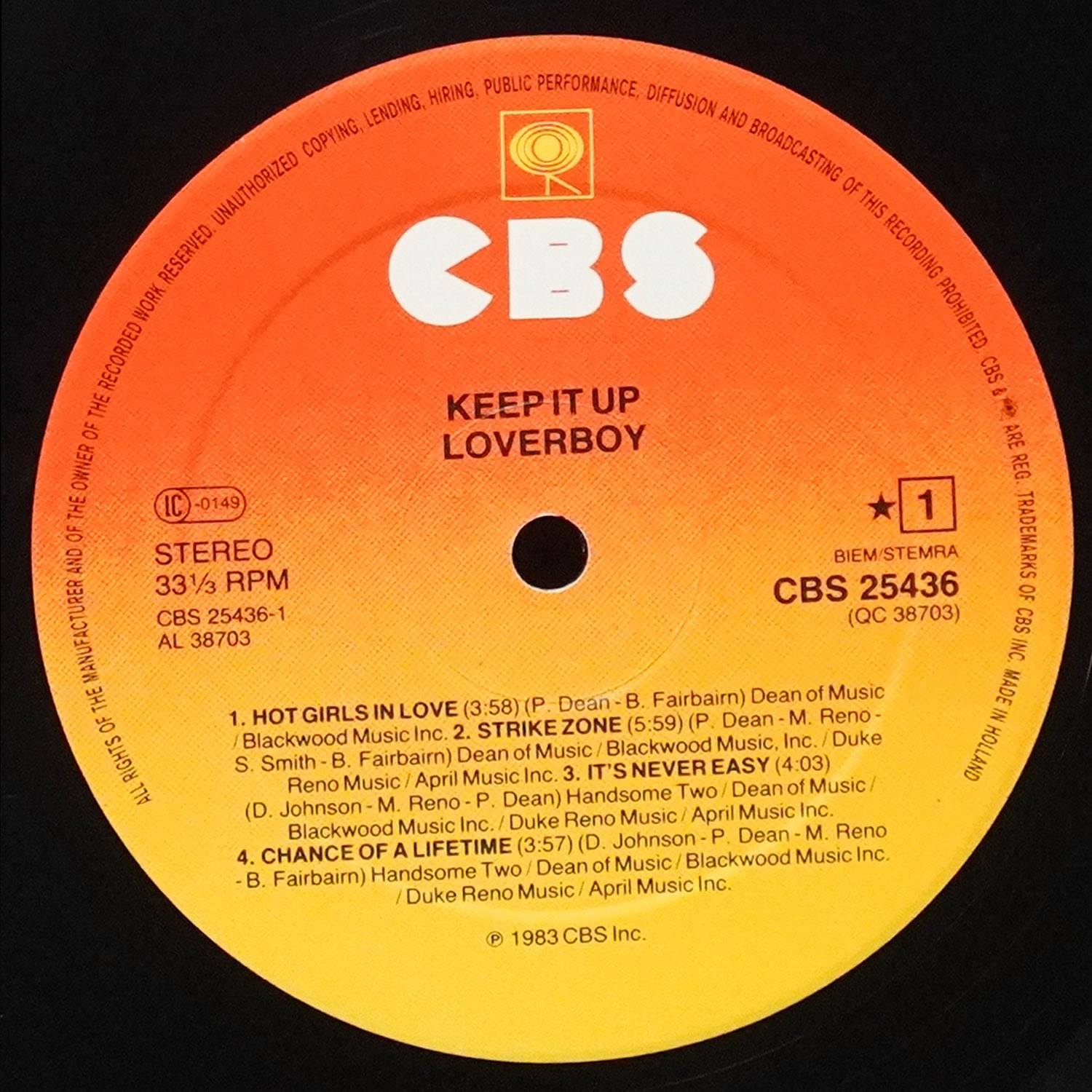 LP Loverboy — Keep It Up фото 2