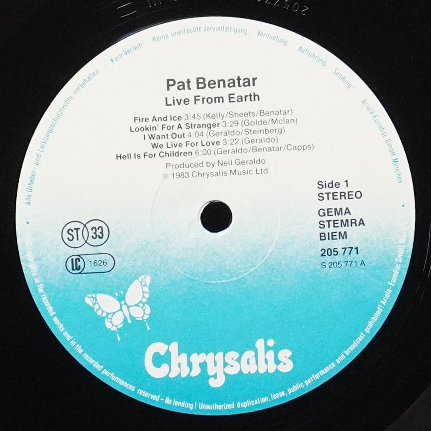 LP Pat Benatar — Live From Earth фото 2