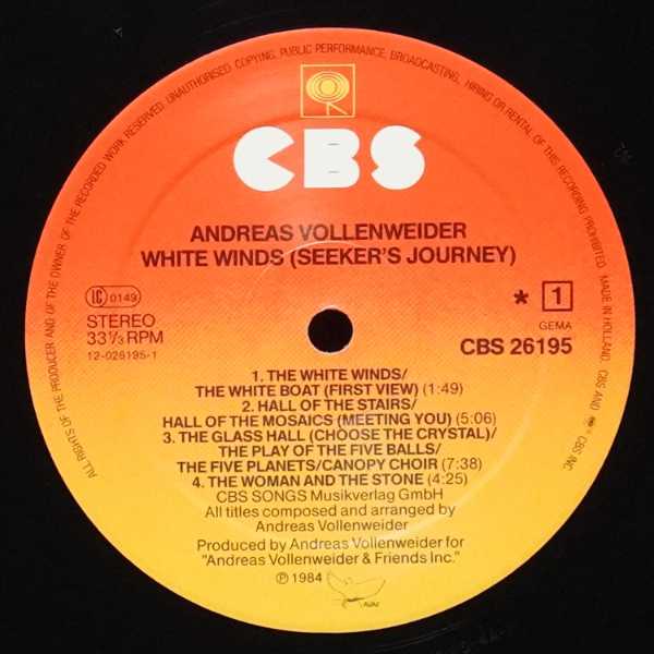 LP Andreas Vollenweider — White Winds (Seeker's Journey) фото 2