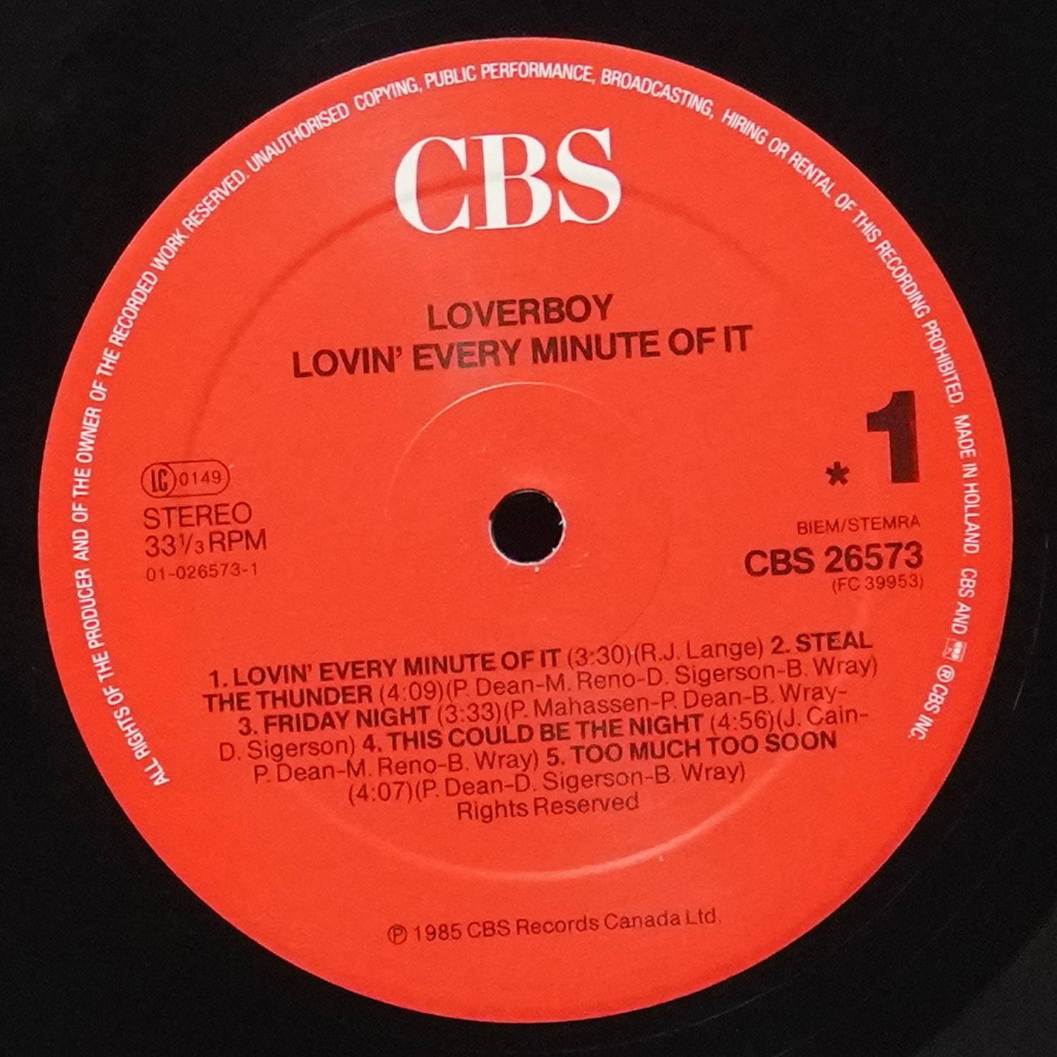 LP Loverboy — Lovin' Every Minute Of It фото 2