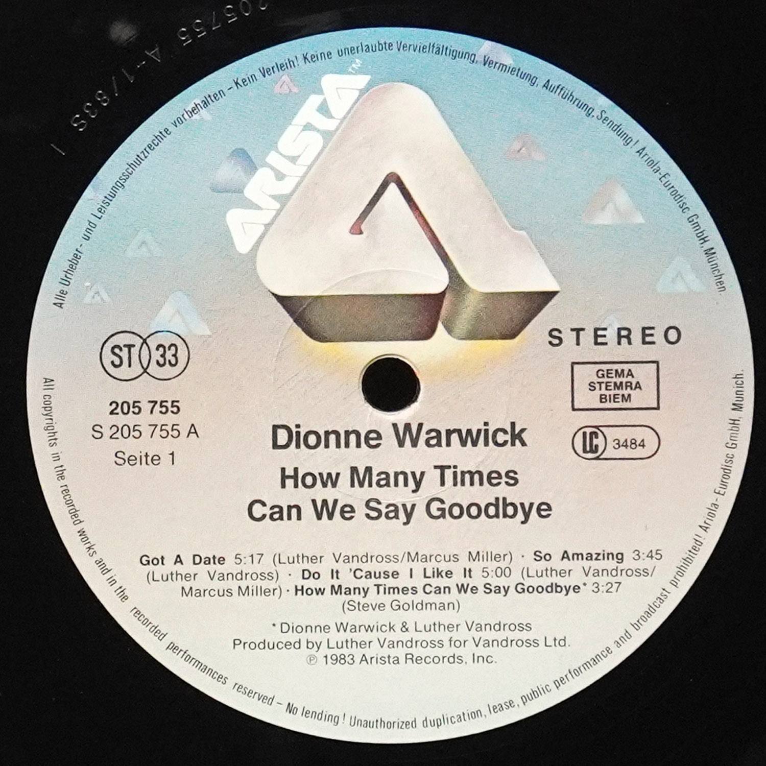 LP Dionne Warwick — How Many Times Can We Say Goodbye фото 2