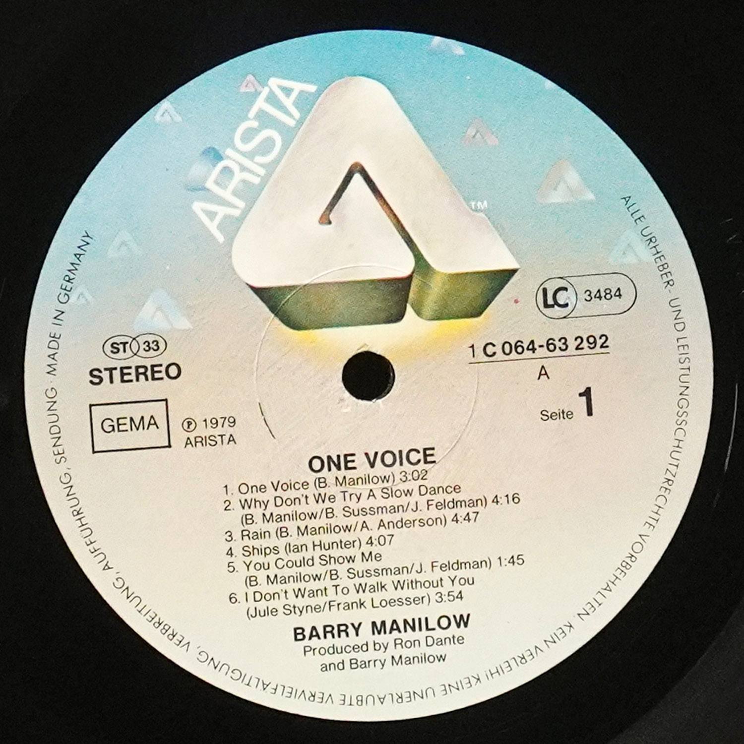 LP Barry Manilow — One Voice фото 2