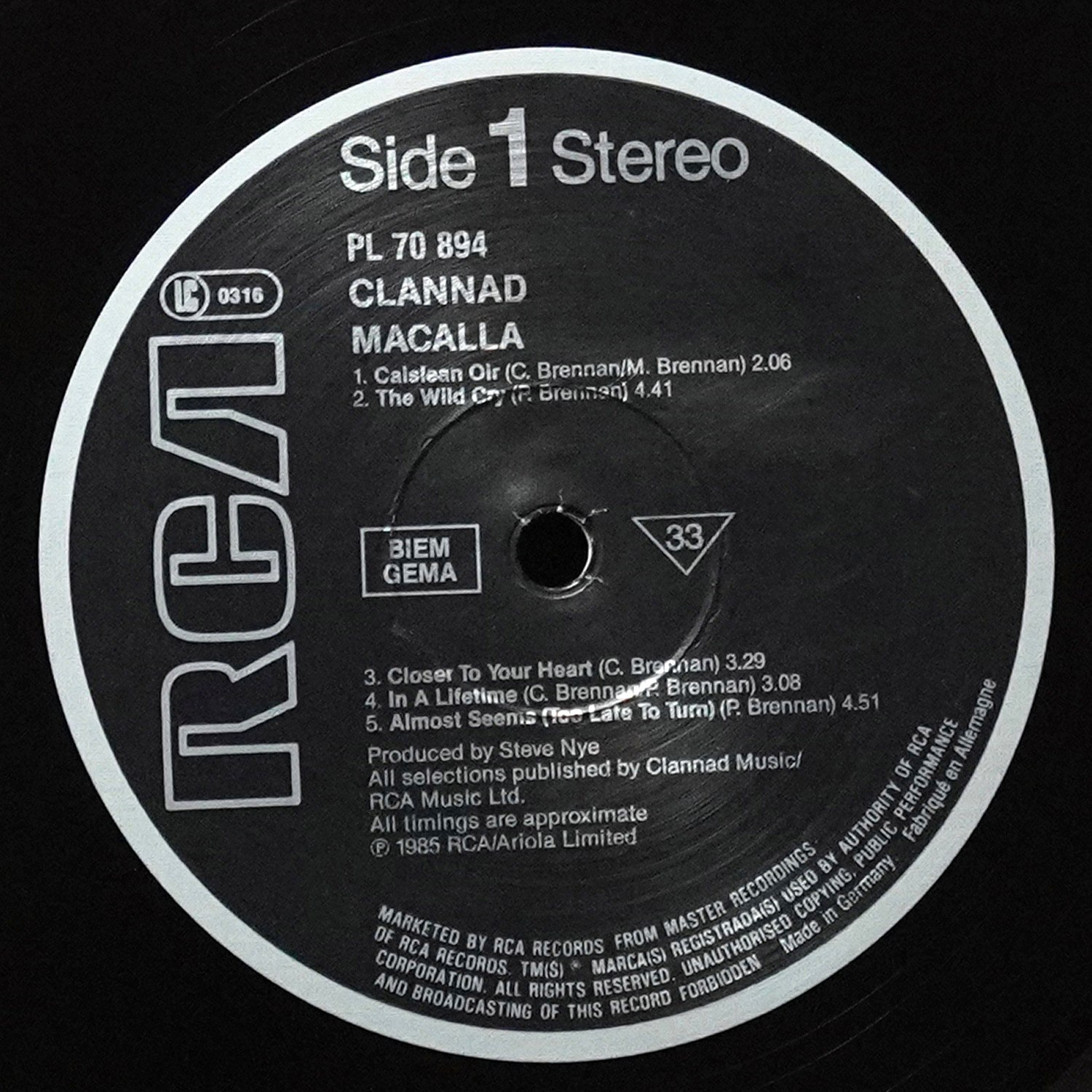 LP Clannad — Macalla фото 3
