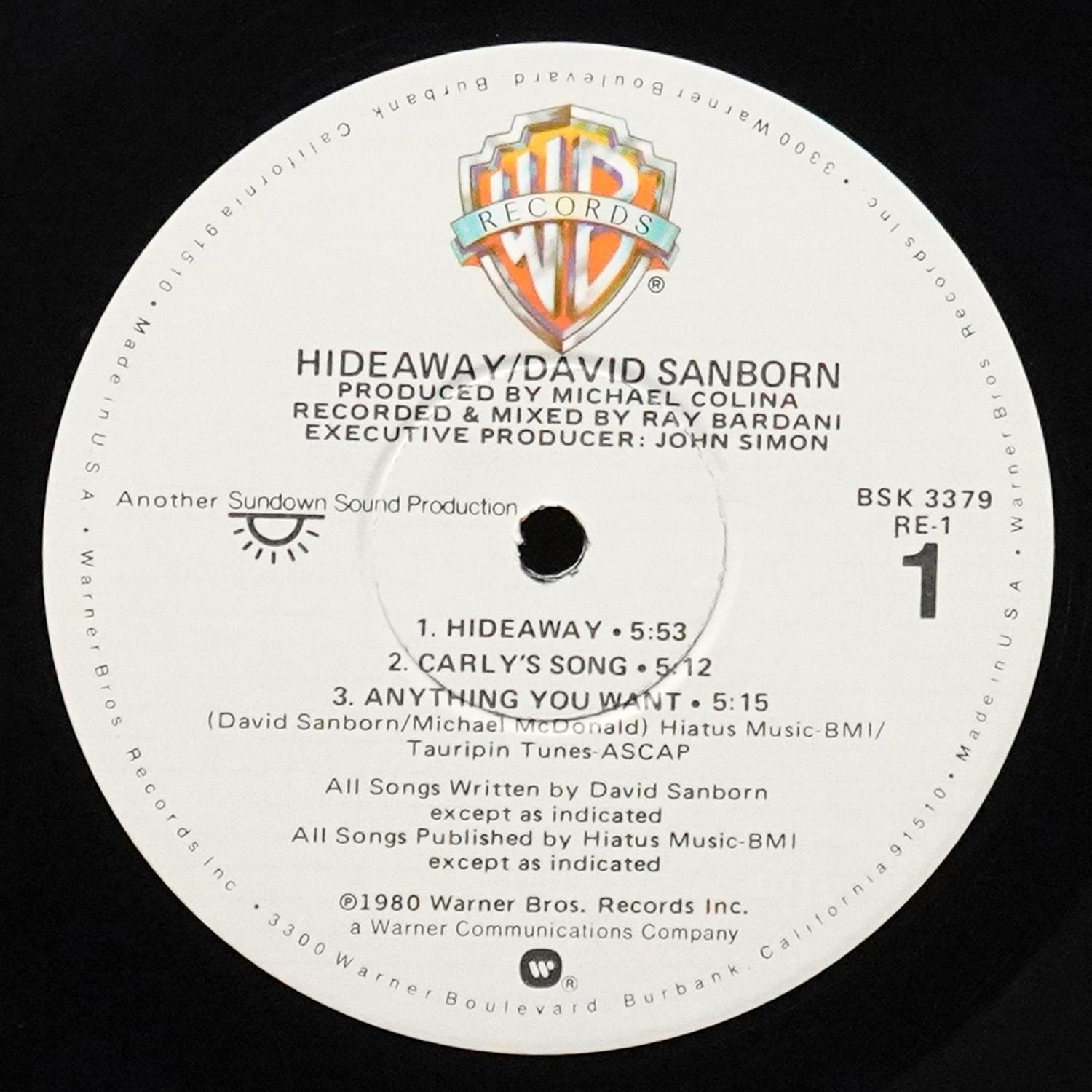 LP David Sanborn — Hideaway фото 2