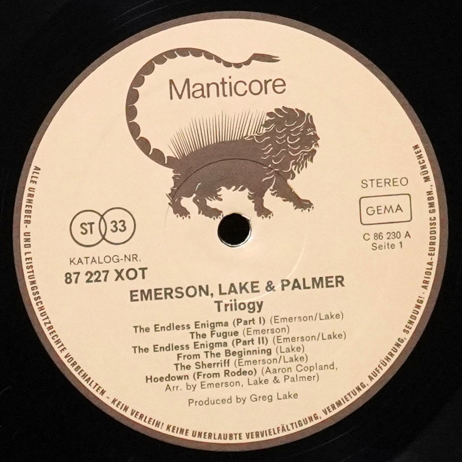 LP Emerson, Lake & Palmer — Trilogy фото 3