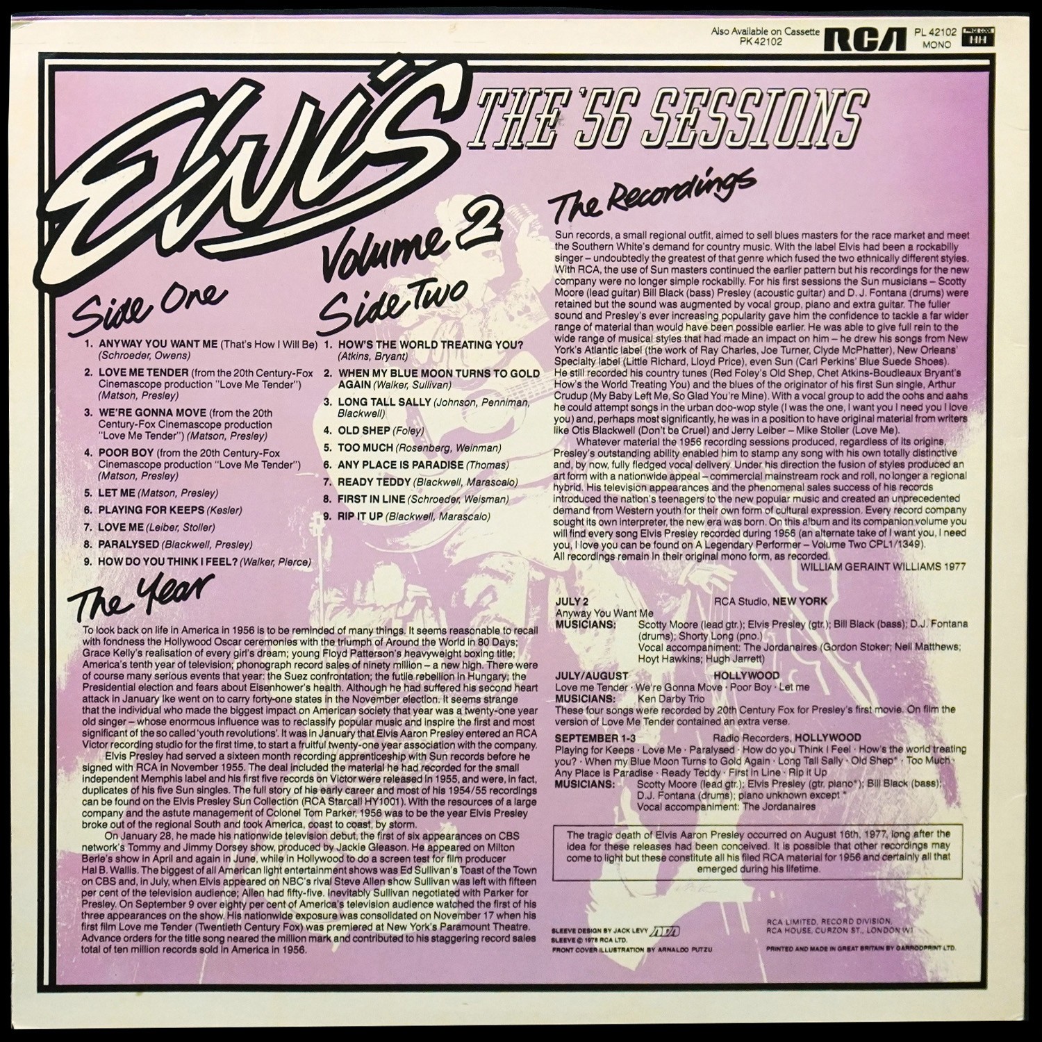 LP Elvis Presley — '56 Sessions Volume 2 (моно) фото 2