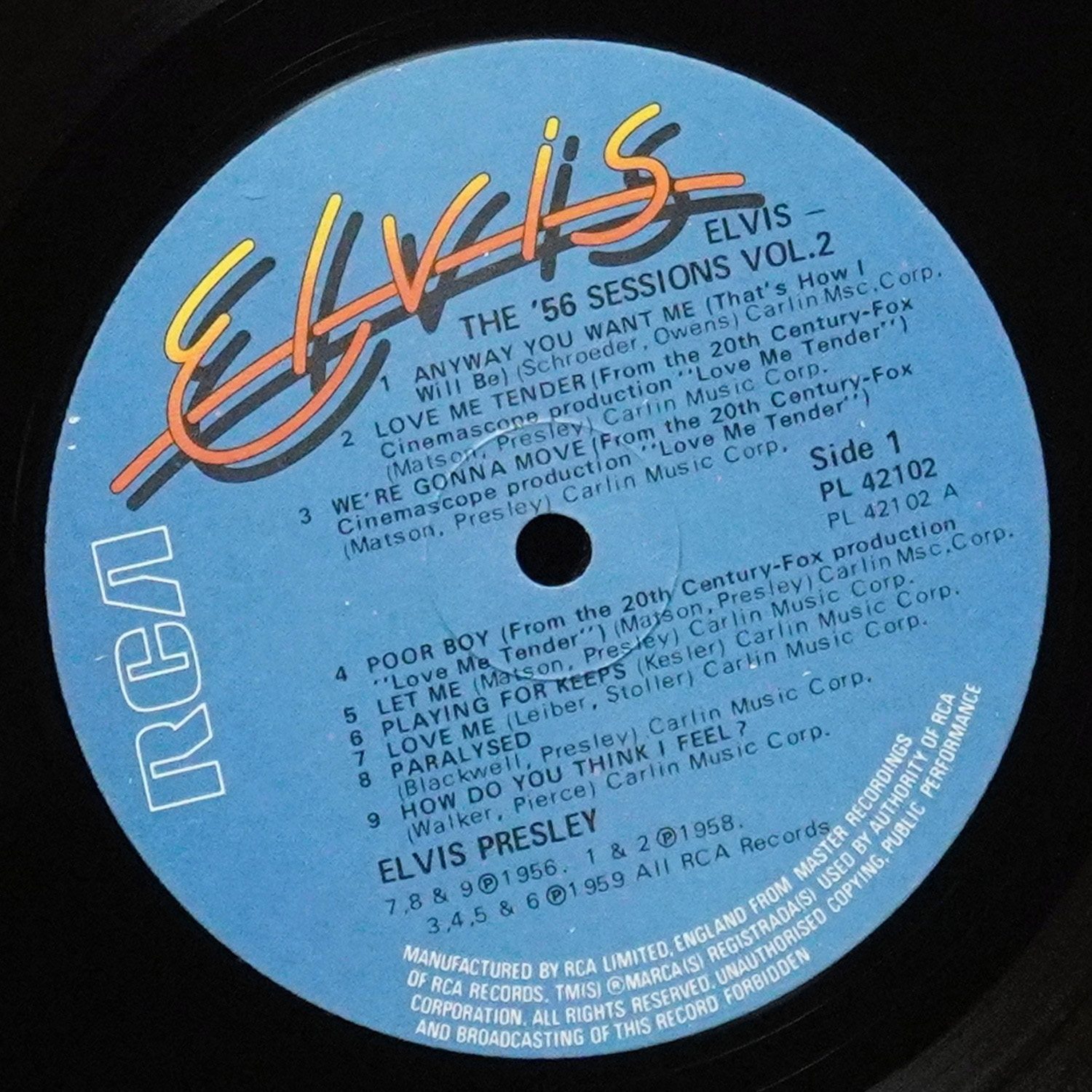 LP Elvis Presley — '56 Sessions Volume 2 (моно) фото 3