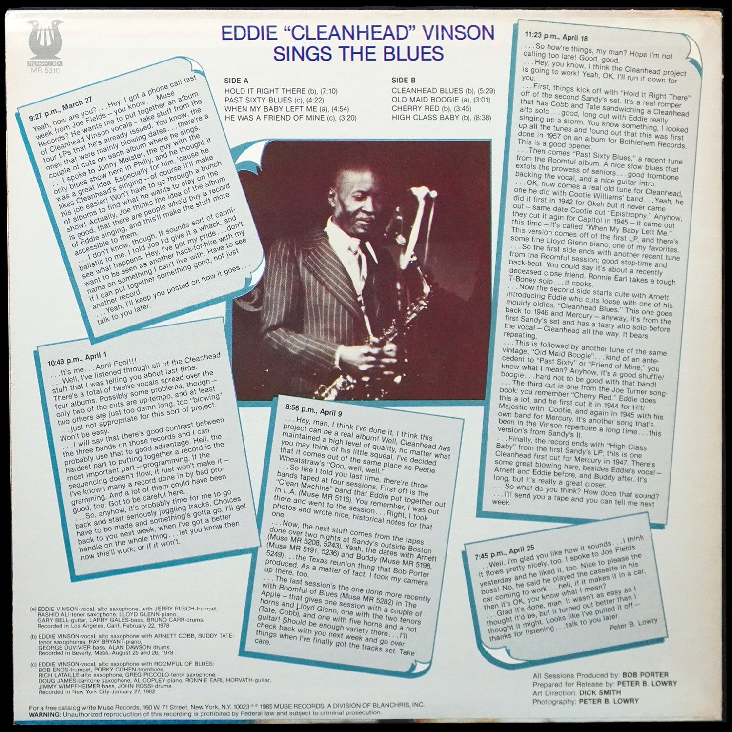 LP Eddie 'Cleanhead' Vinson — Eddie 'Cleanhead' Vinson Sings The Blues фото 2