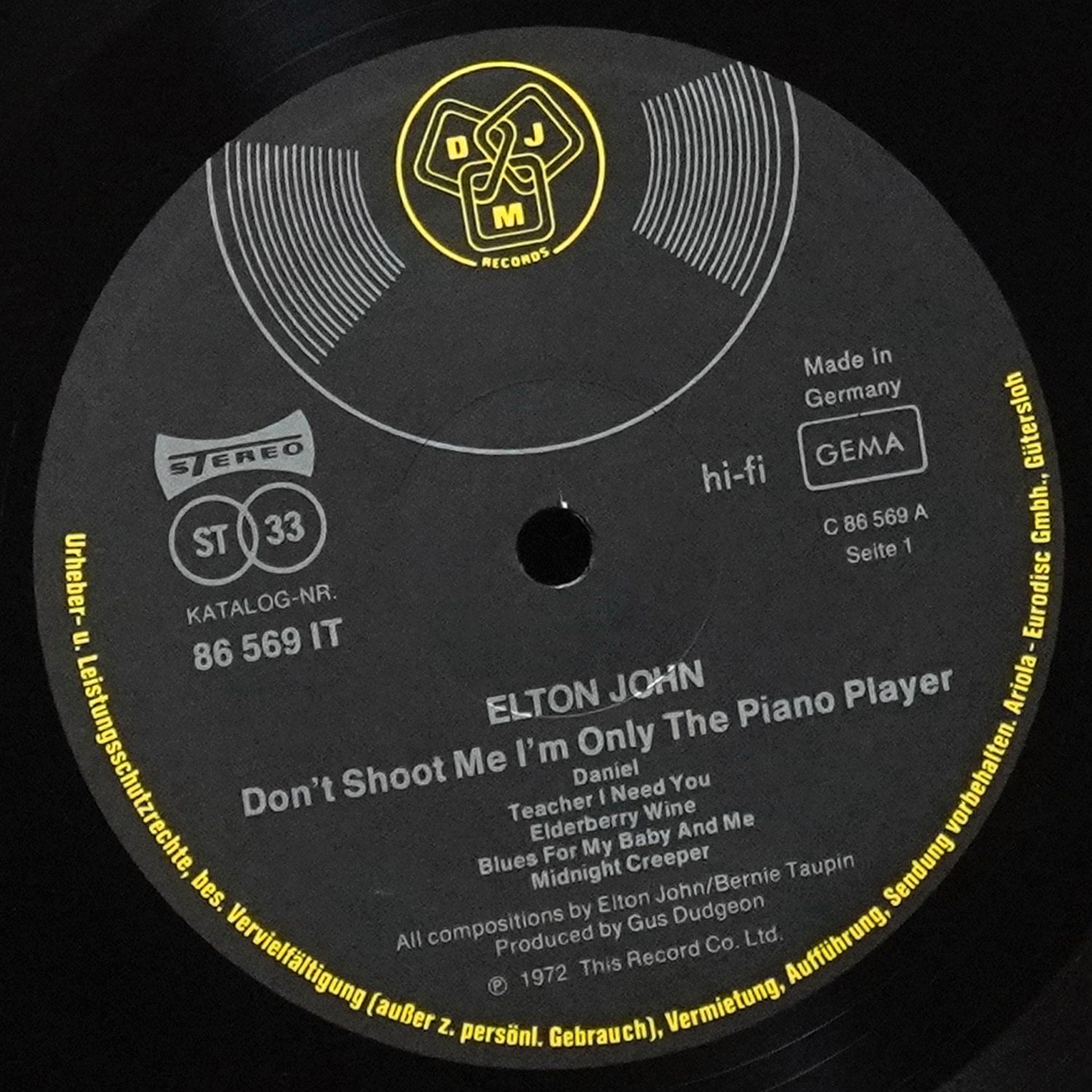 LP Elton John — Don't Shoot Me I'm Only The Piano Player (обложка-буклет) фото 3
