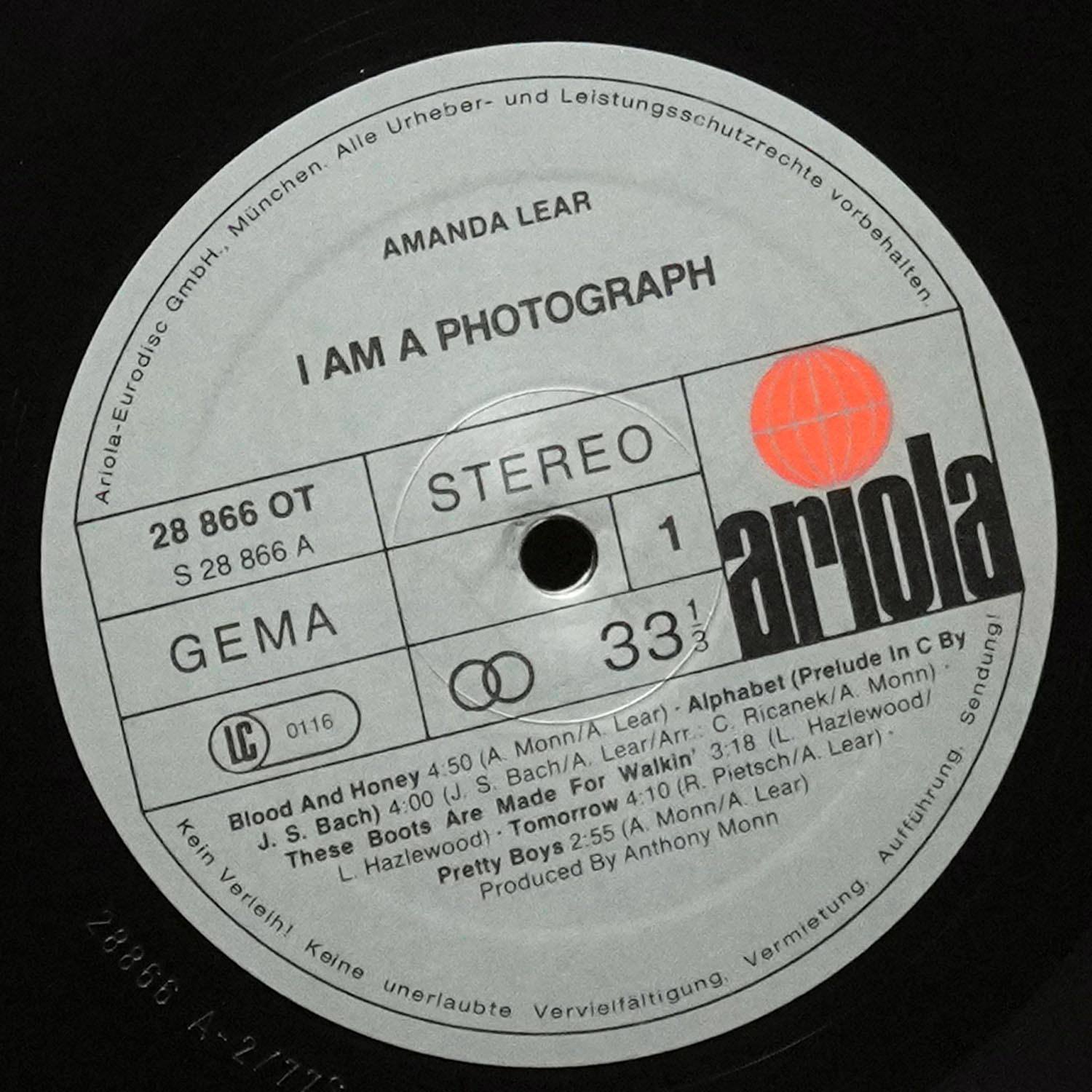 LP Amanda Lear — I Am A Photograph фото 3