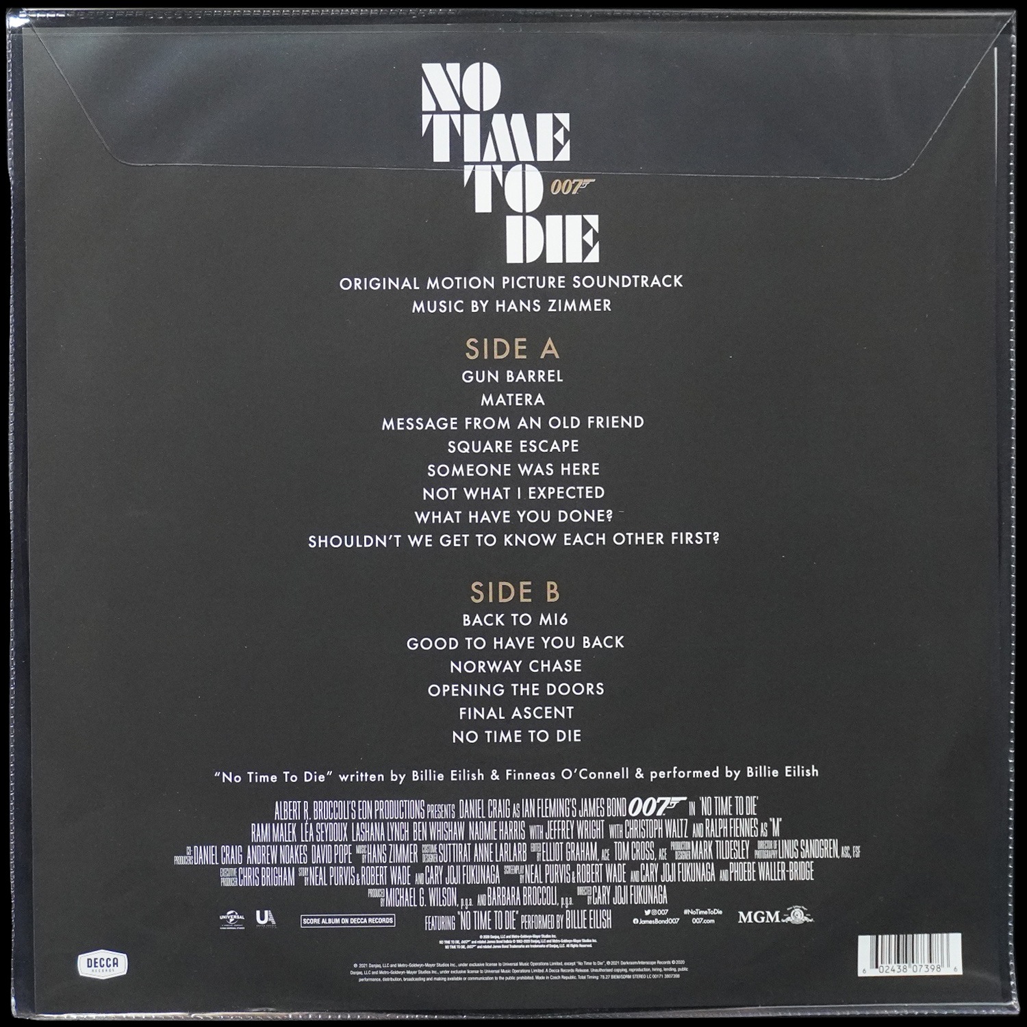 LP Hans Zimmer — No Time To Die (Original Motion Picture Soundtrack) (picture disc (пикчер диск)) фото 2