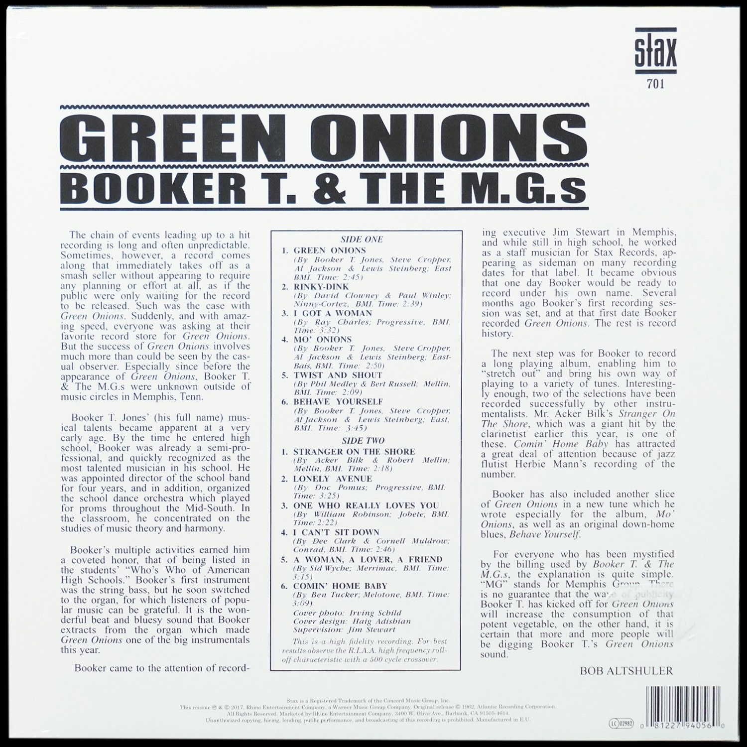 LP Booker T & The MG's — Green Onions (моно) фото 2