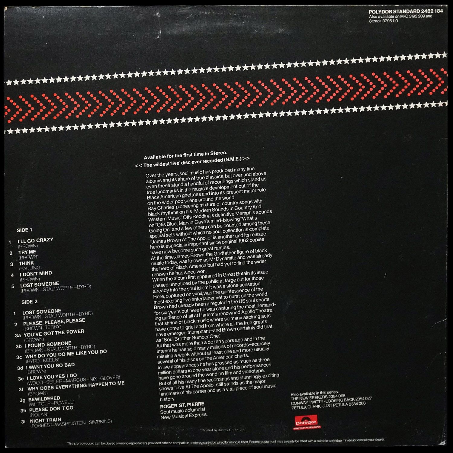 LP James Brown — James Brown Live At The Apollo Volume 1 (2LP) фото 2
