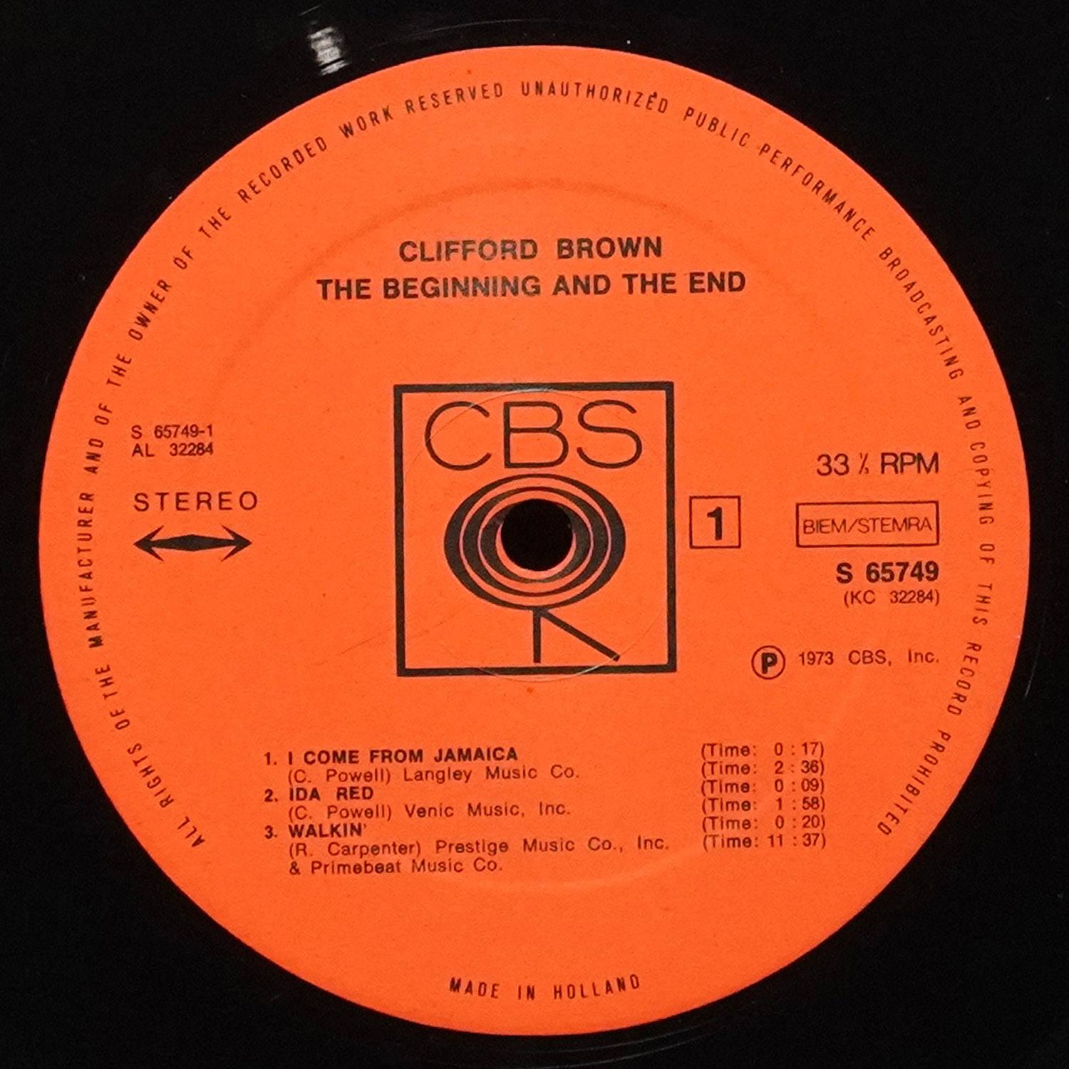 LP Clifford Brown — Beginning And The End фото 2
