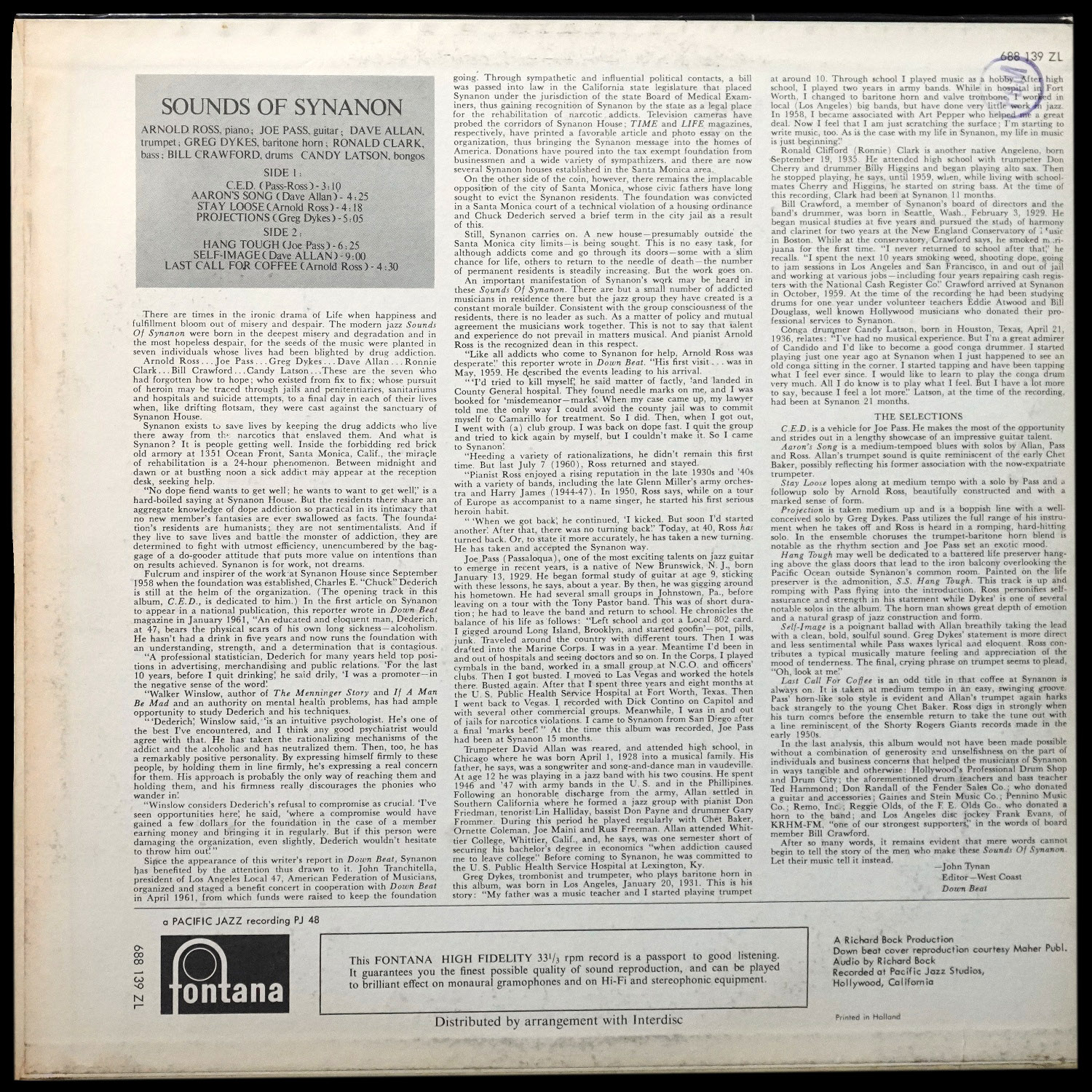 LP Joe Pass — Sounds Of Synanon (моно) фото 2