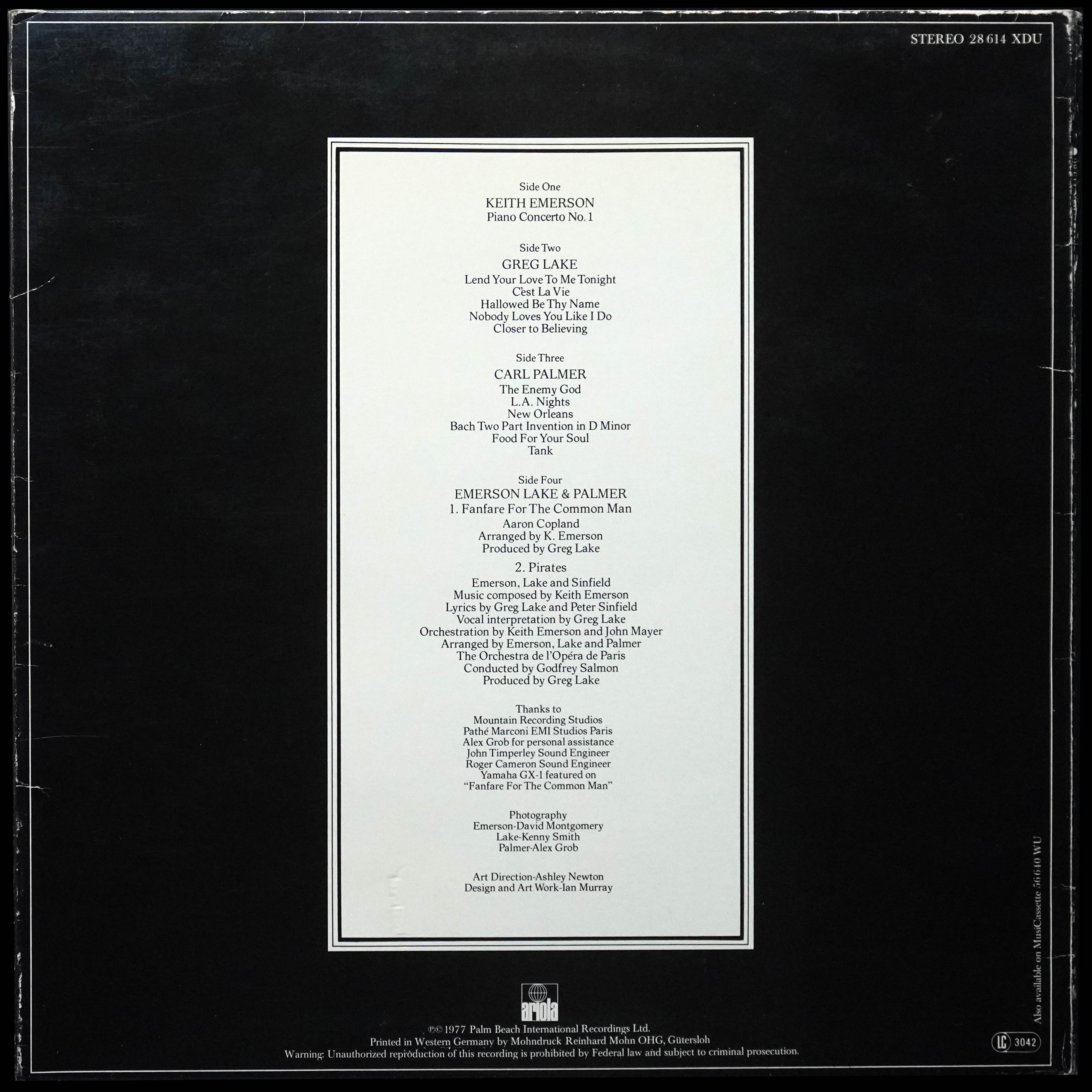 LP Emerson, Lake & Palmer — Works Volume 1 (2LP) фото 2