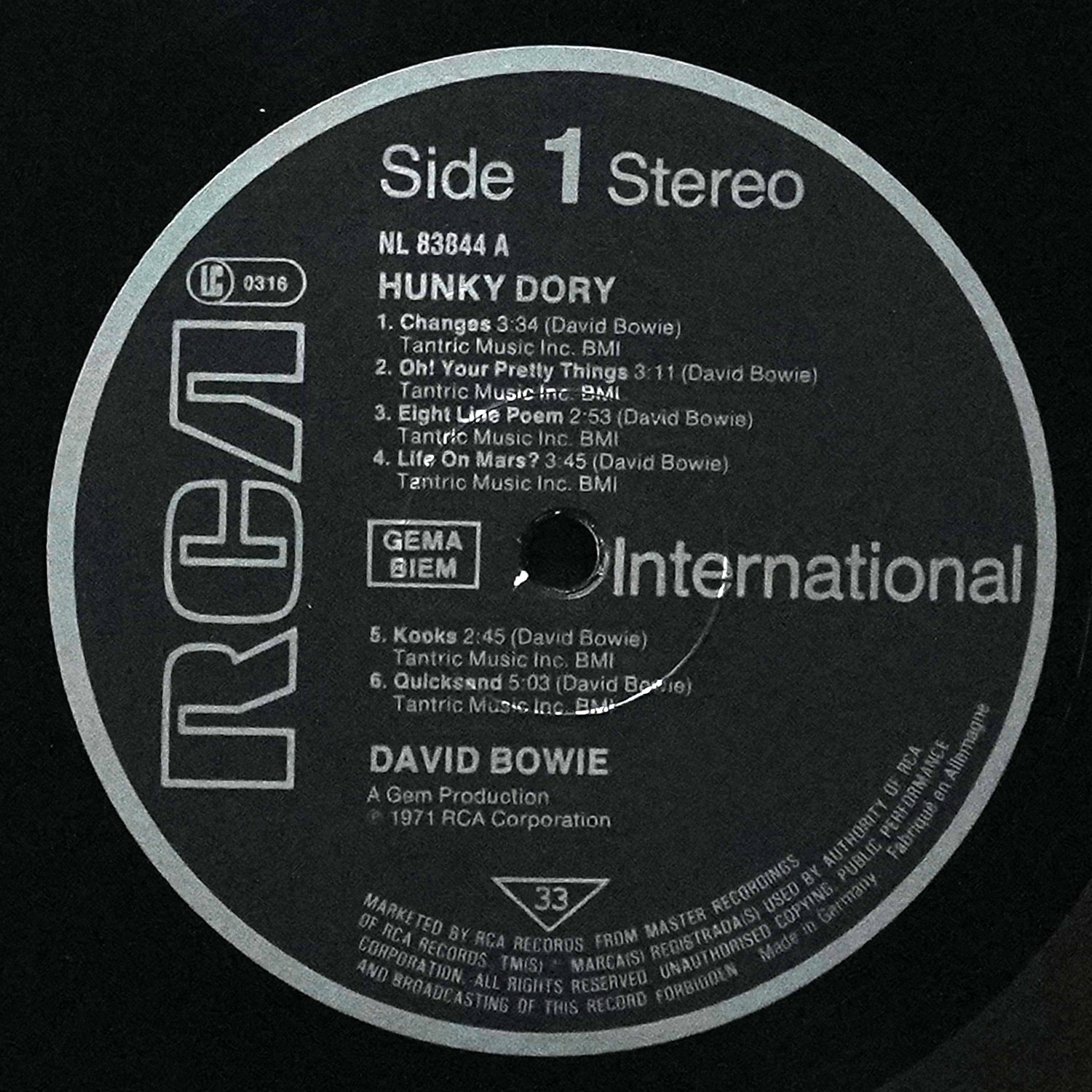 LP David Bowie — Hunky Dory фото 3