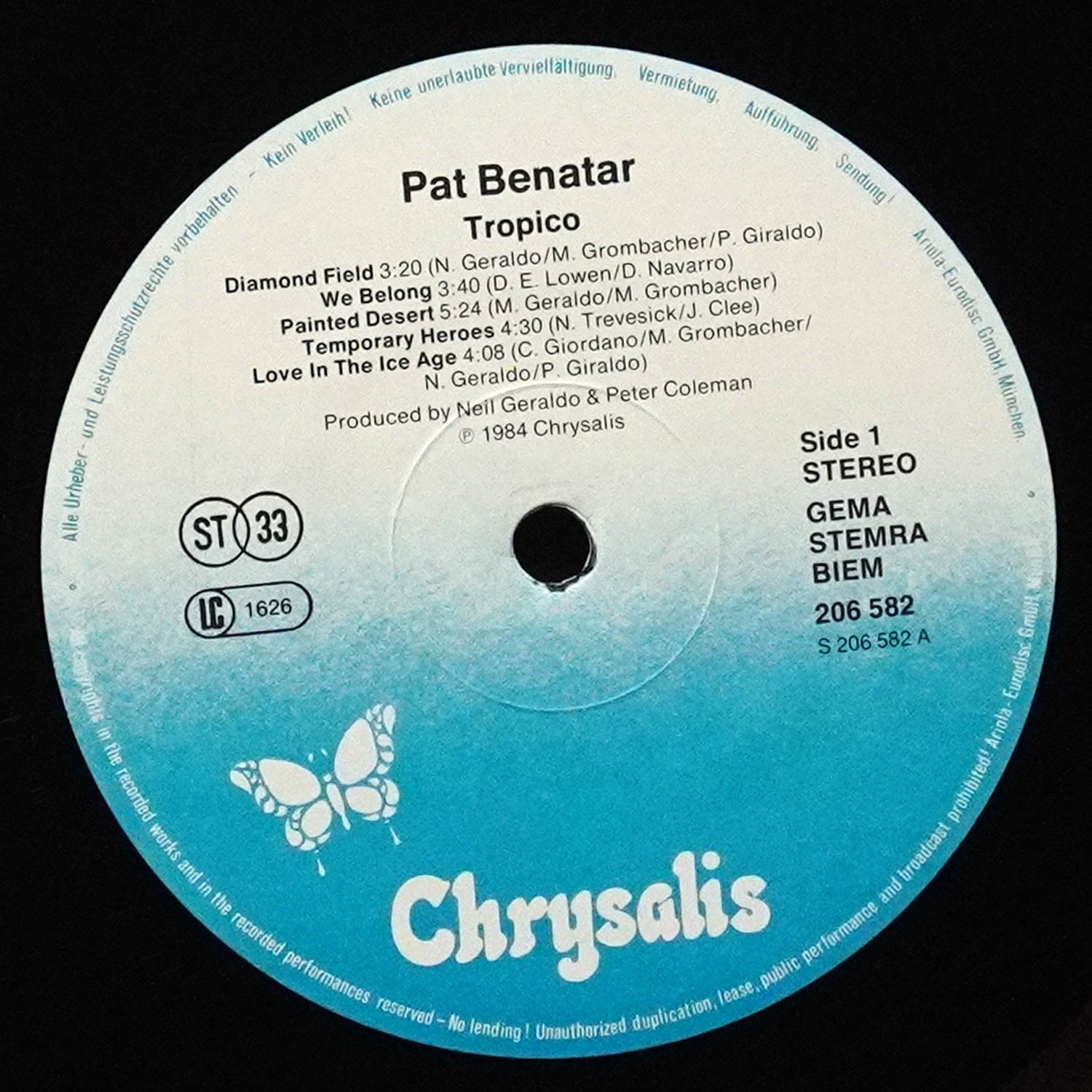 LP Pat Benatar — Tropico фото 2