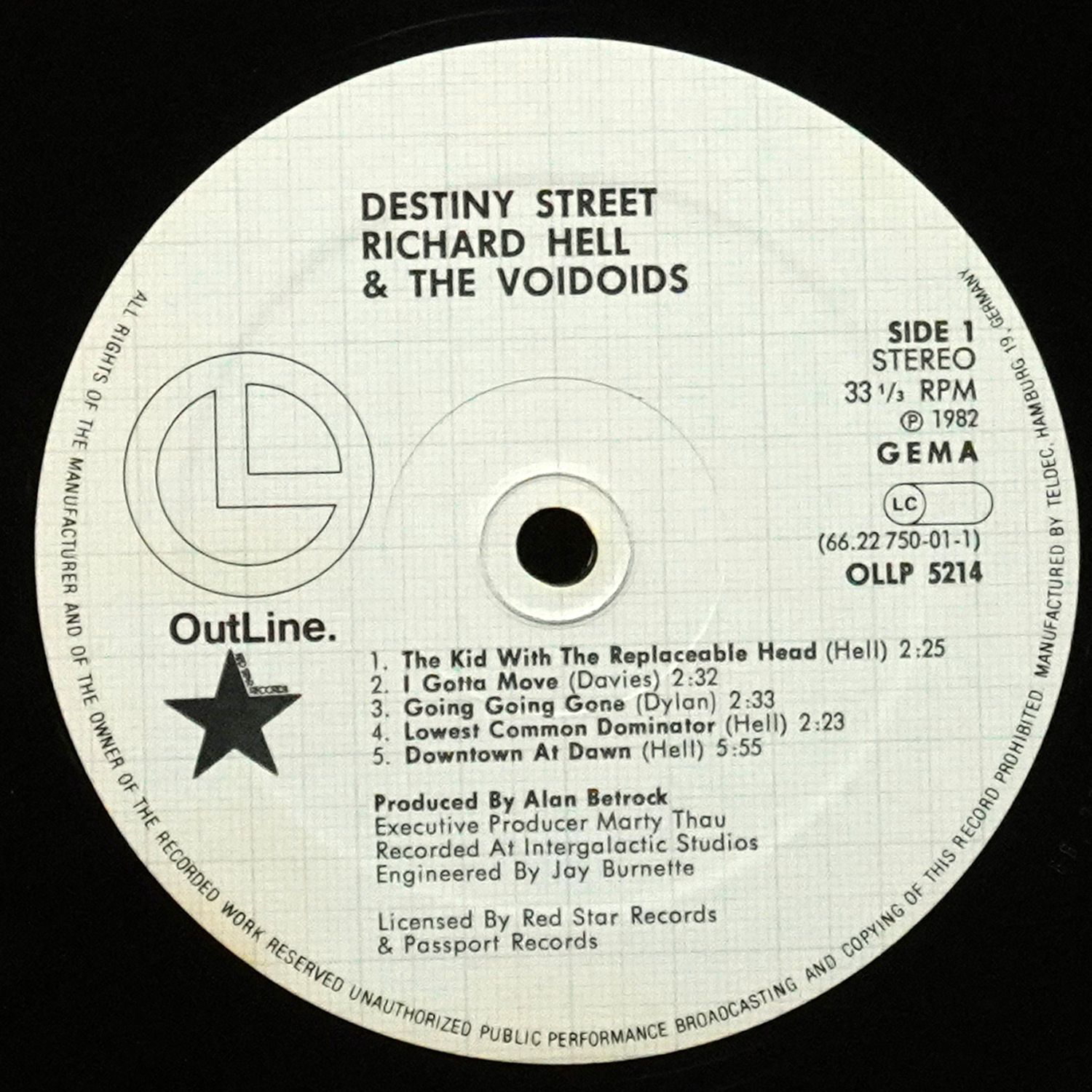 LP Richard Hell & The Voidoids — Destiny Street фото 3