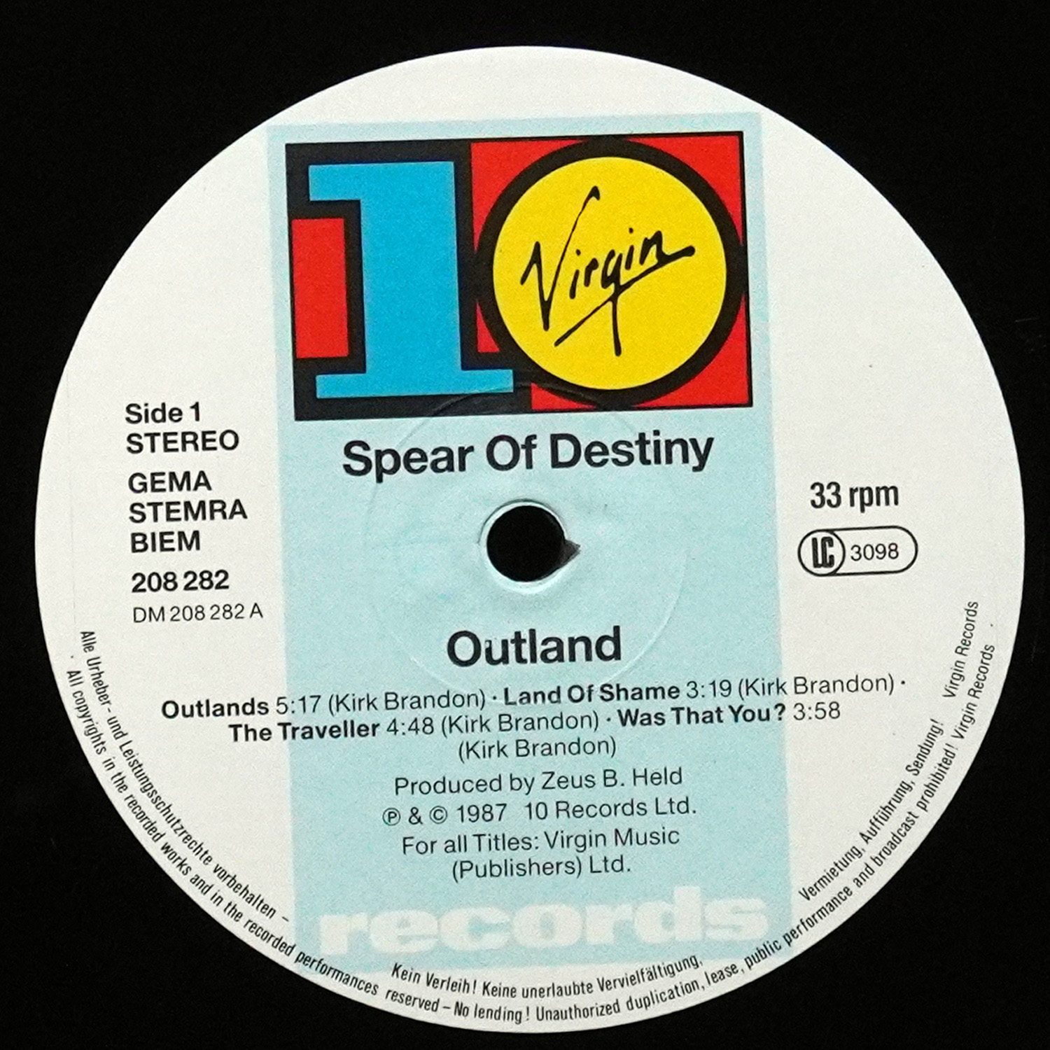 LP Spear of Destiny — Outland фото 2