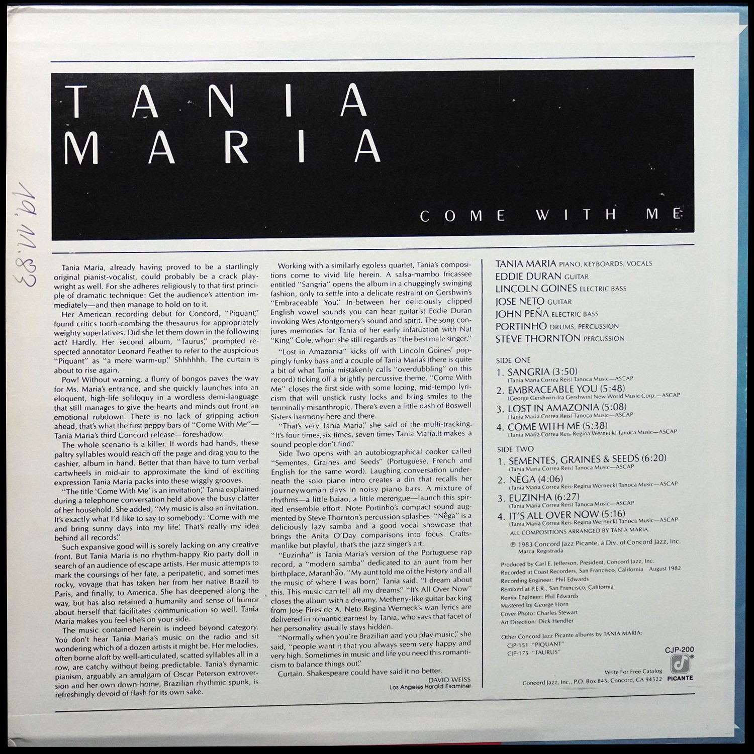 LP Tania Maria — Come With Me фото 2