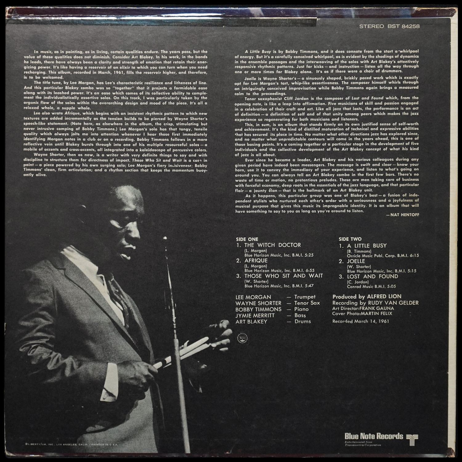 LP Art Blakey And The Jazz Messengers — Witch Doctor фото 2